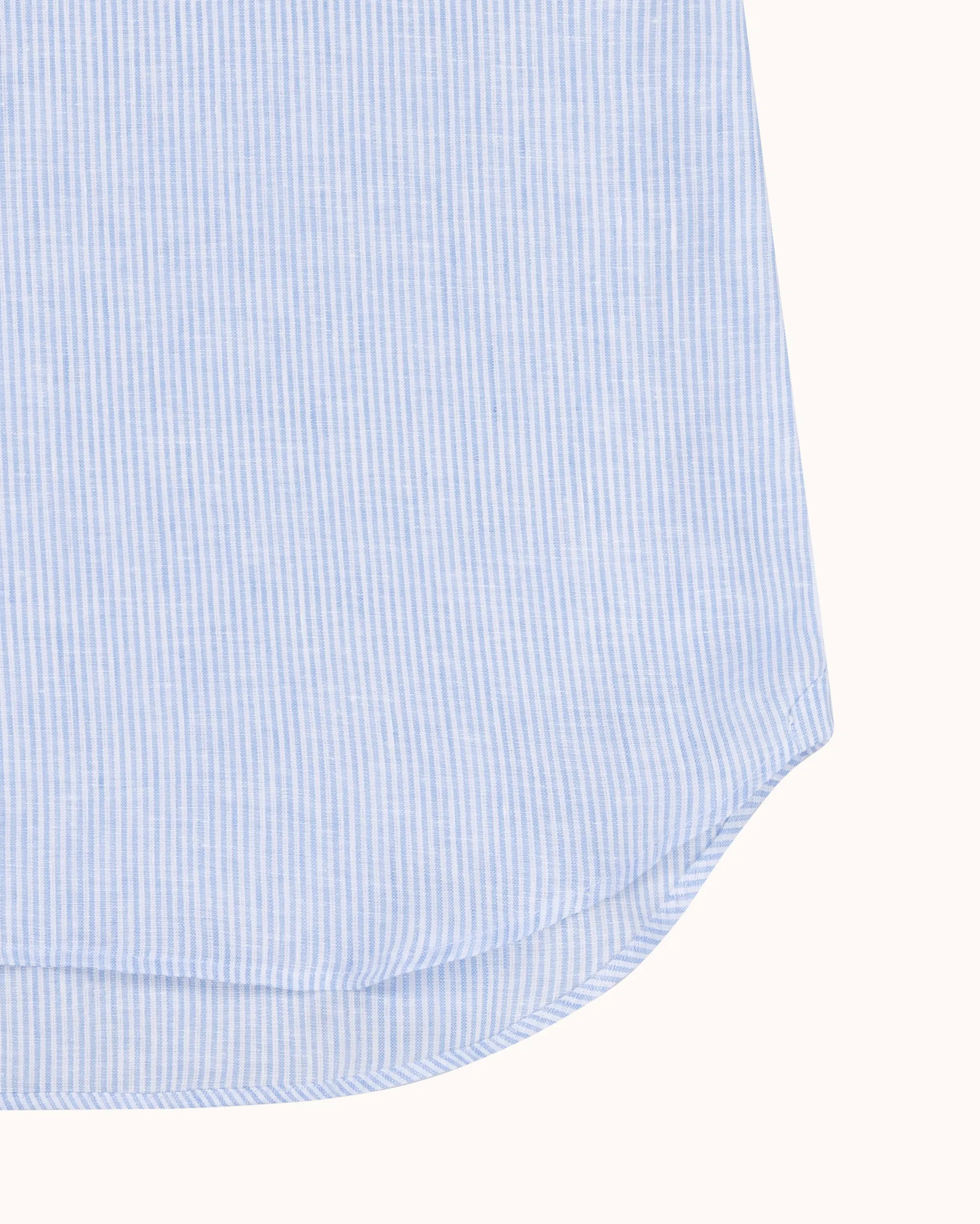 Button Down Collar Shirt - Blue Stripe Linen sold by Natalino product image thumbnail 4