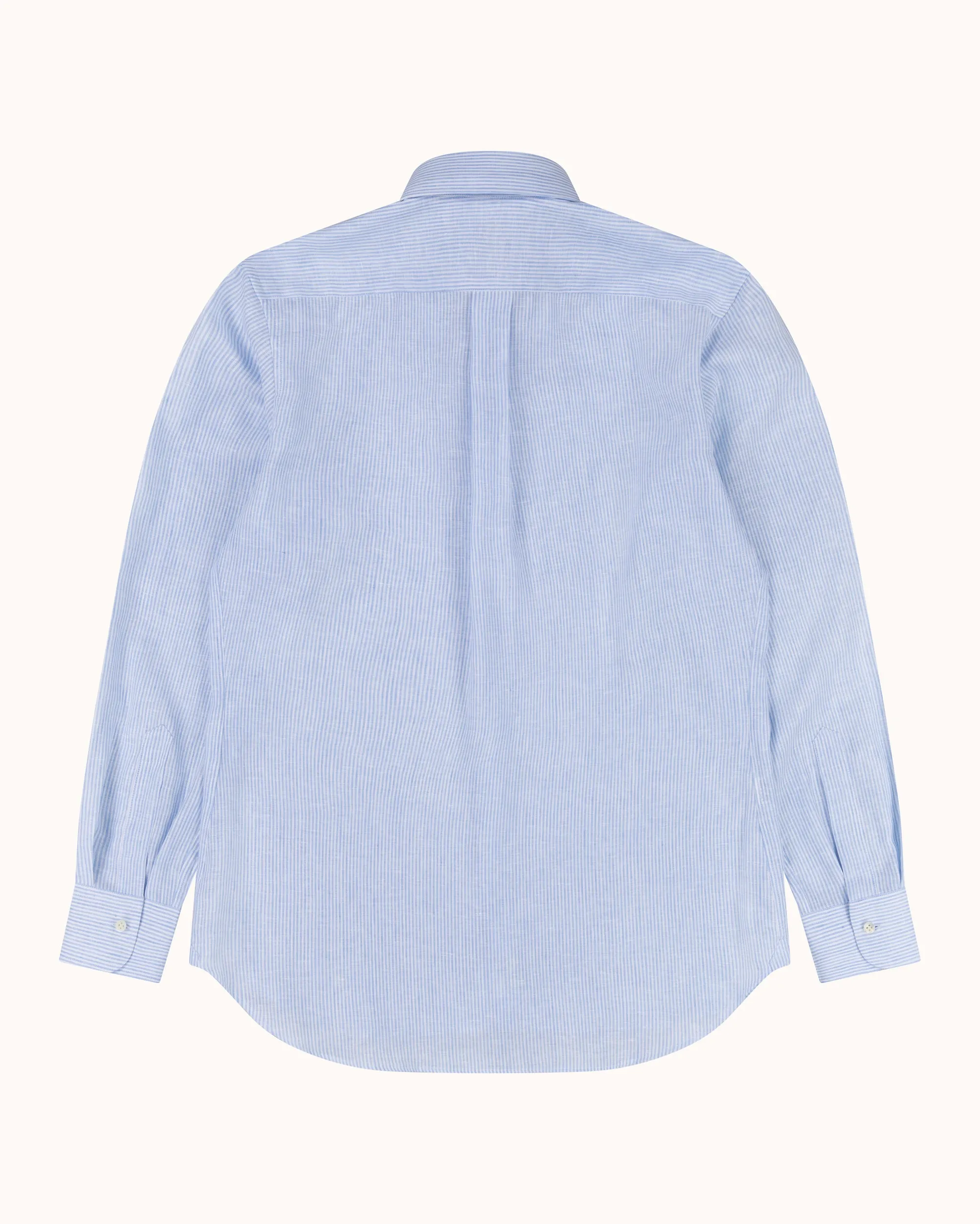 Button Down Collar Shirt - Blue Stripe Linen sold by Natalino product image thumbnail 3