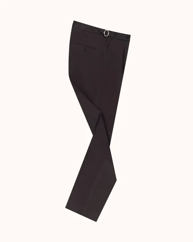 Classic Pleated Trouser - Anthracite Brushed Cotton made by Natalino