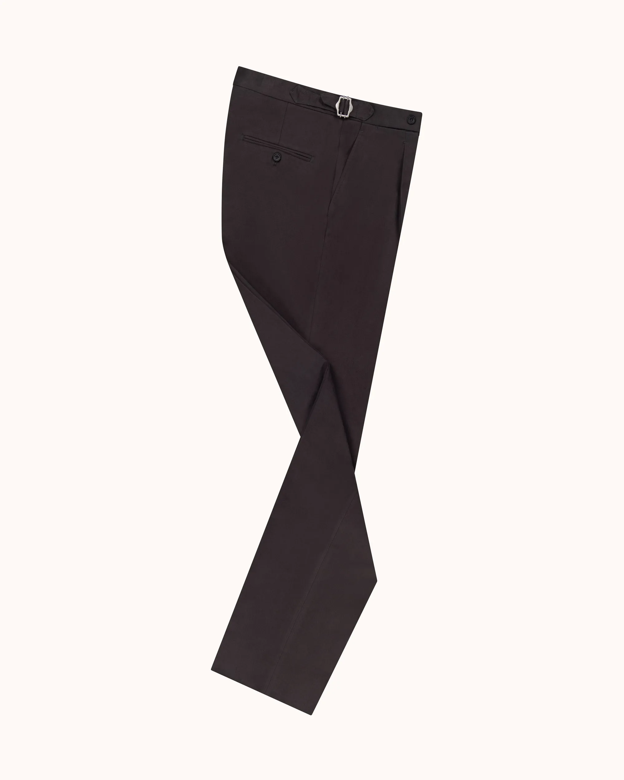 Classic Pleated Trouser - Anthracite Brushed Cotton sold by Natalino