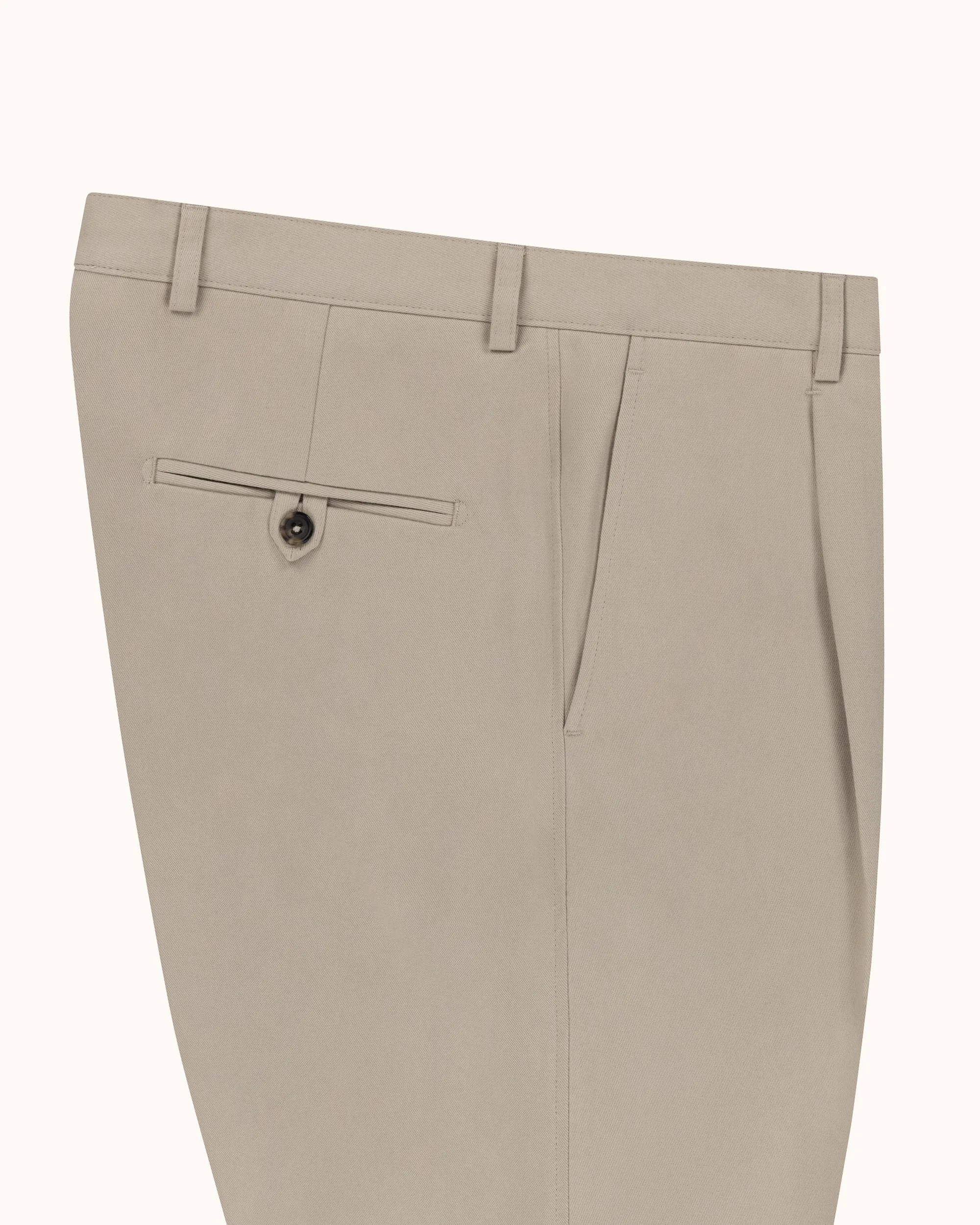 Casual Relaxed Pleated Trouser - Stone Brushed Cotton sold by Natalino product image thumbnail 4
