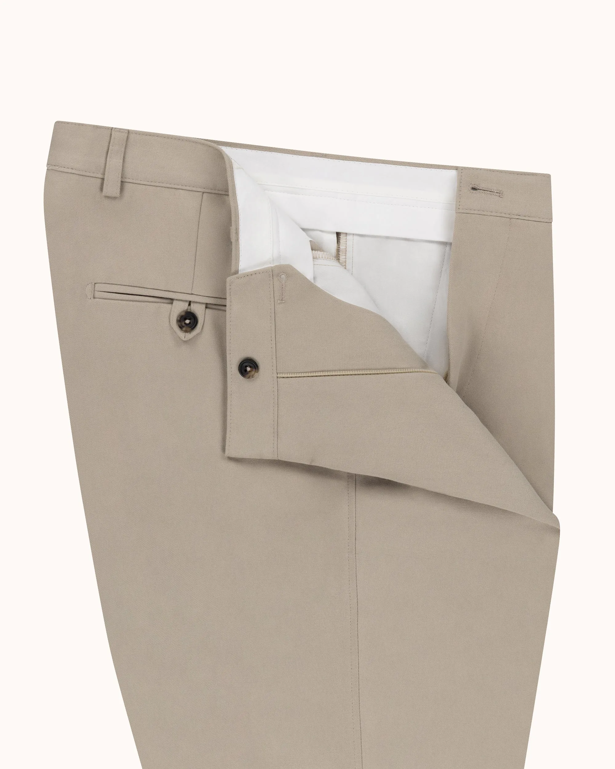 Casual Relaxed Pleated Trouser - Stone Brushed Cotton sold by Natalino product image thumbnail 5