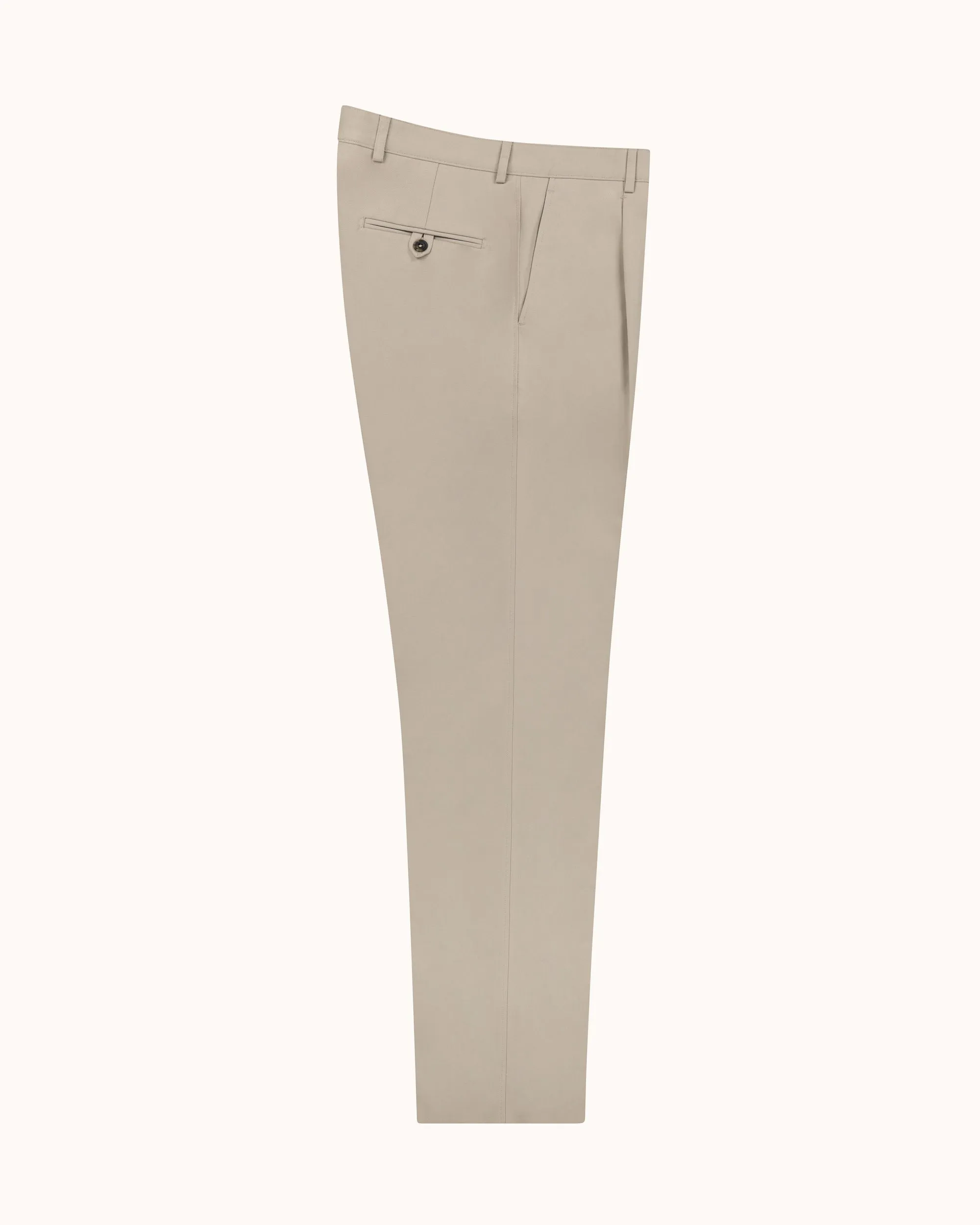 Casual Relaxed Pleated Trouser - Stone Brushed Cotton sold by Natalino product image thumbnail 3