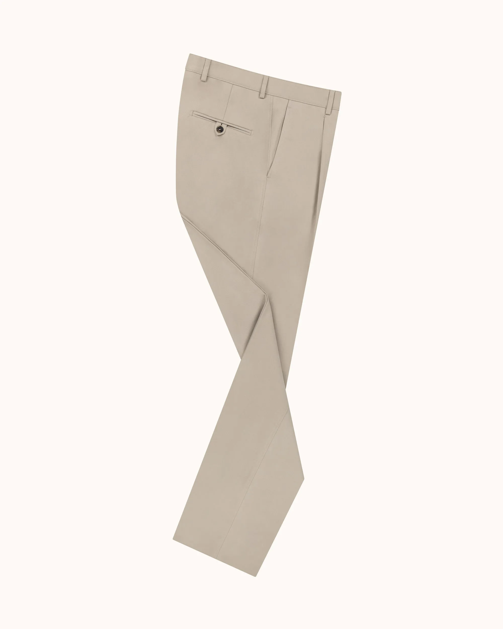 Casual Relaxed Pleated Trouser - Stone Brushed Cotton sold by Natalino product image thumbnail 2