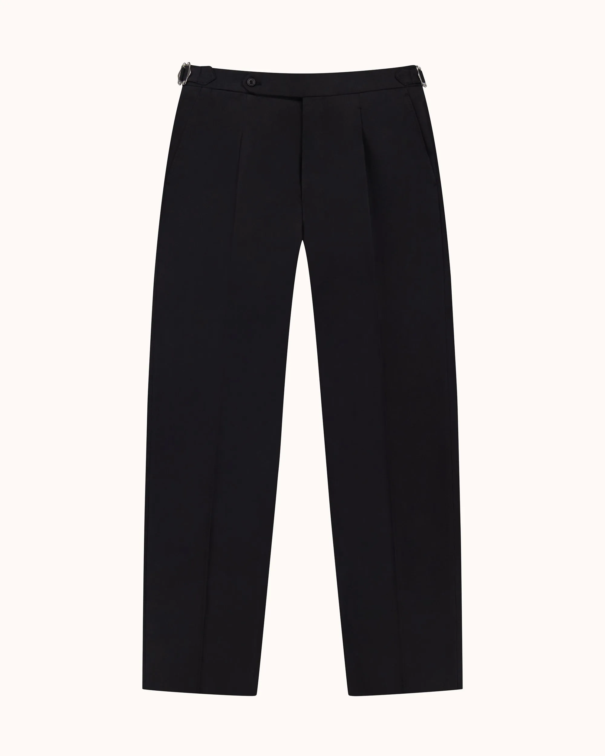 Classic Pleated Trouser - Black Brushed Cotton sold by Natalino product image thumbnail 4