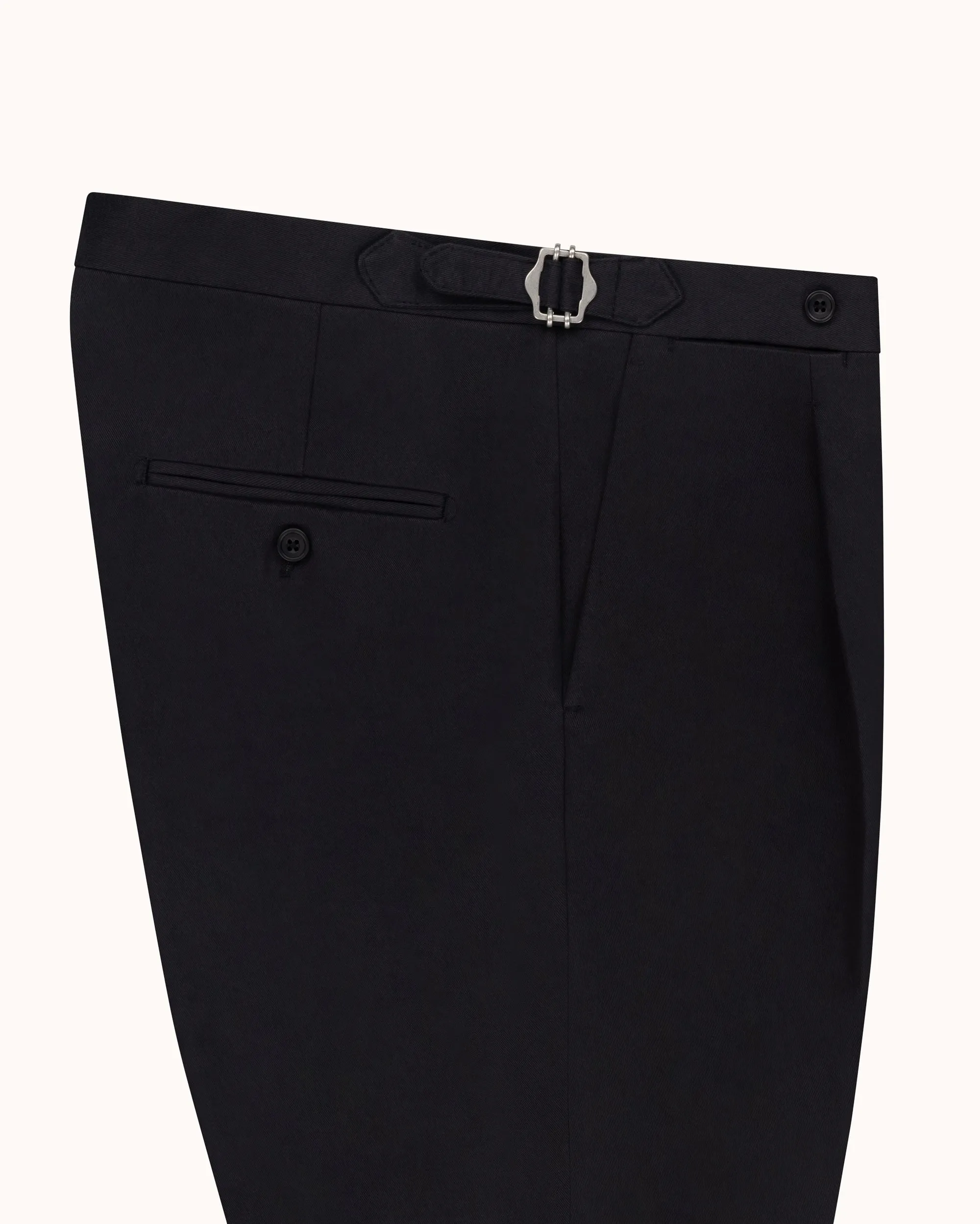 Classic Pleated Trouser - Black Brushed Cotton sold by Natalino product image thumbnail 2