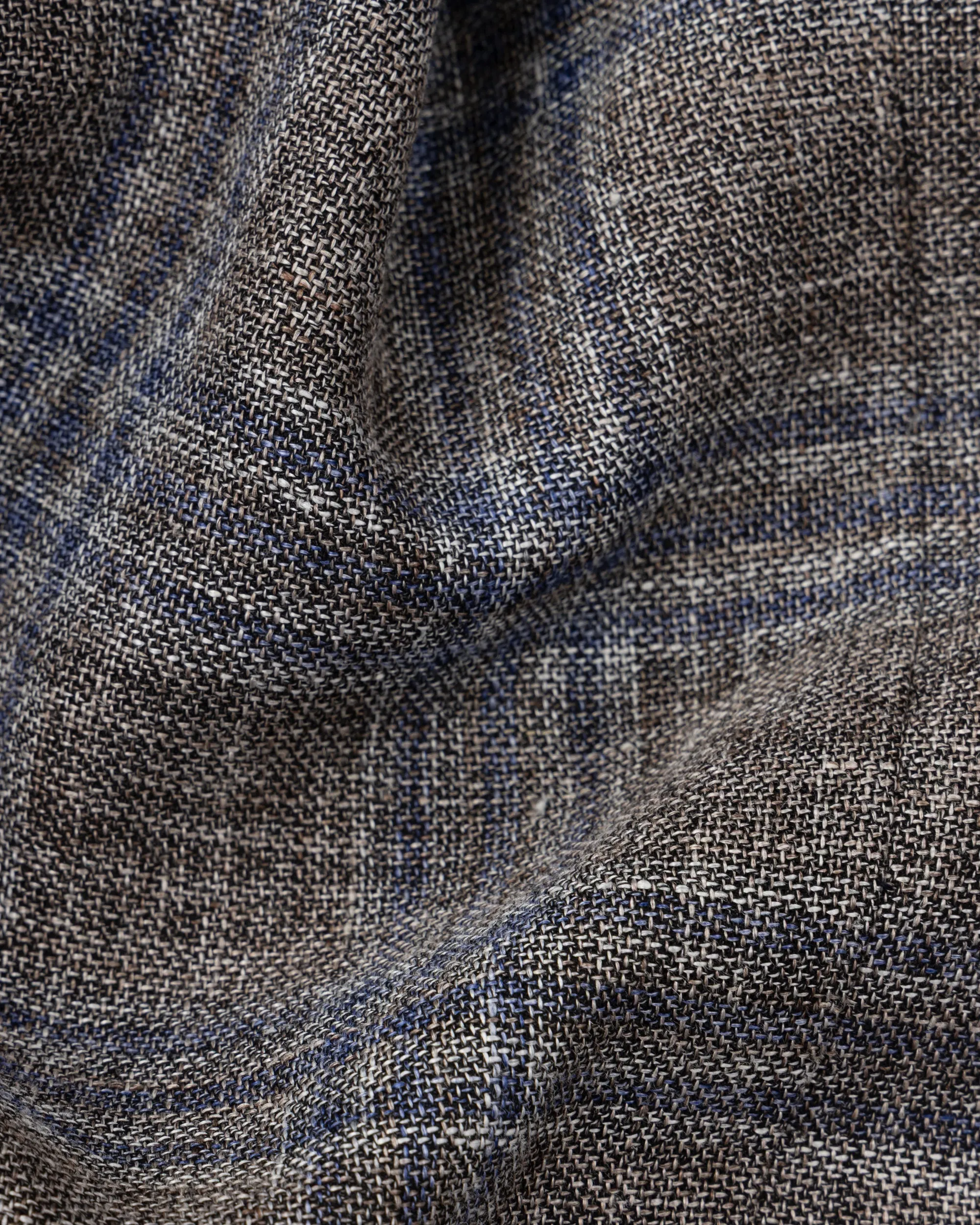 Sport Jacket - Brown Blue Check Linen Cotton sold by Natalino product image thumbnail 5