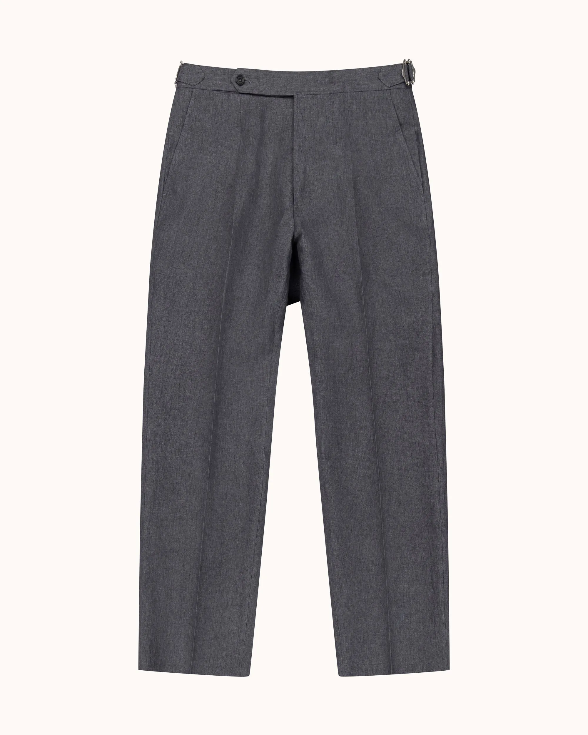 Classic Pleated Trouser - Grey High Twist Linen sold by Natalino product image thumbnail 5
