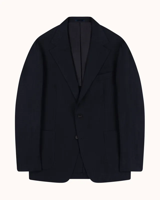 Sport Jacket - Navy High Twist Linen made by Natalino