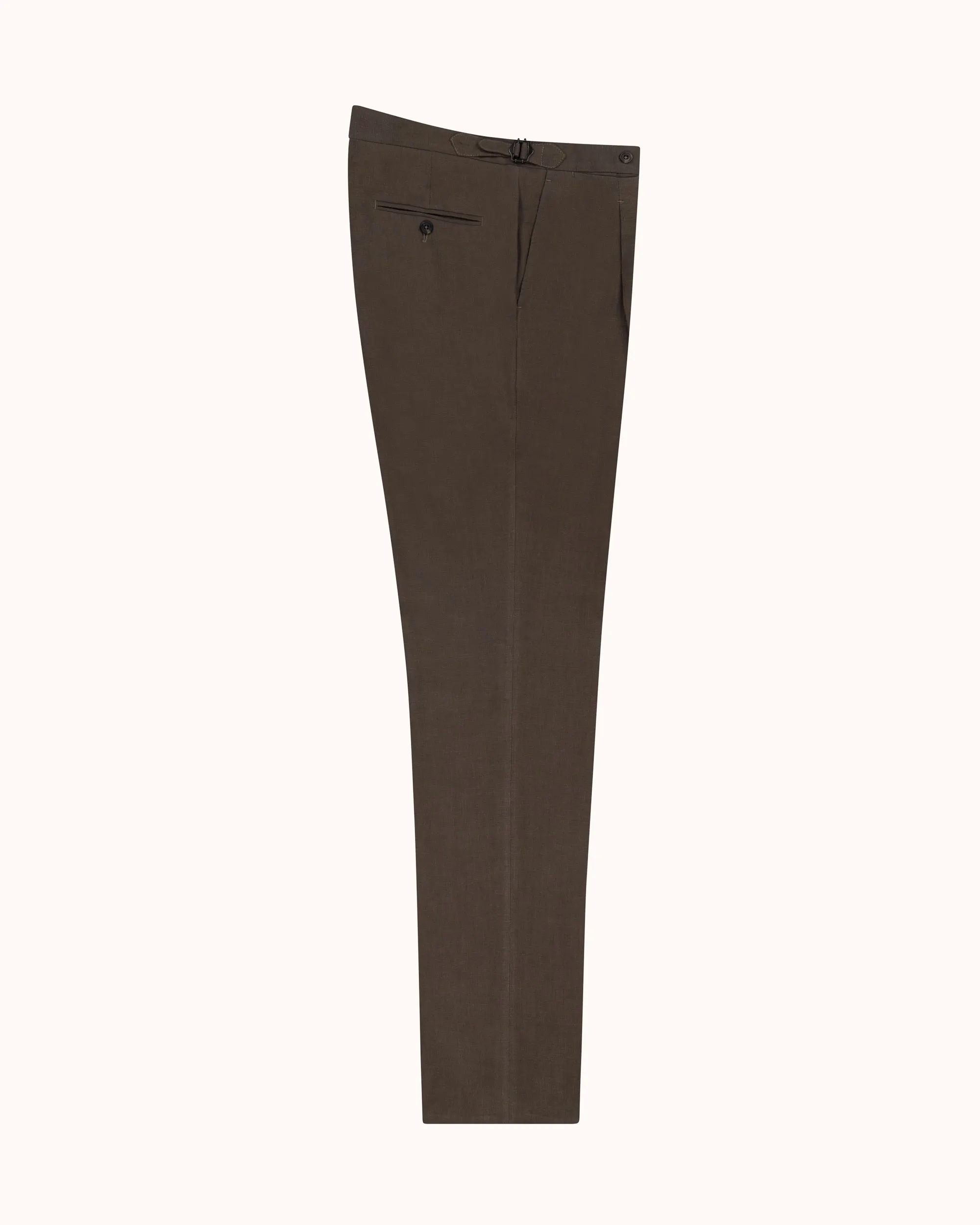 Relaxed Pleated Trouser - Cocoa Linen sold by Natalino product image thumbnail 3