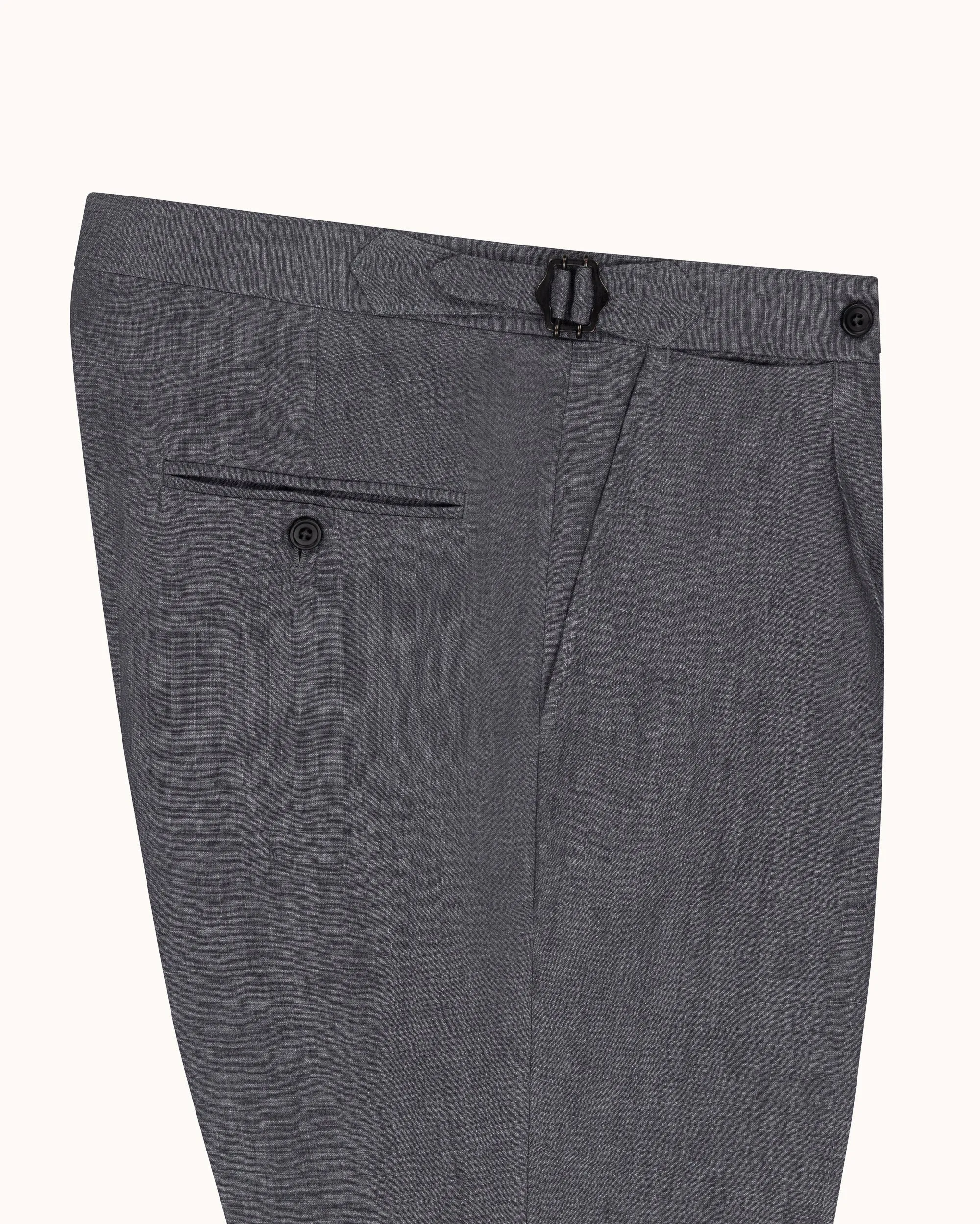 Relaxed Pleated Trouser - Grey High Twist Linen sold by Natalino product image thumbnail 4