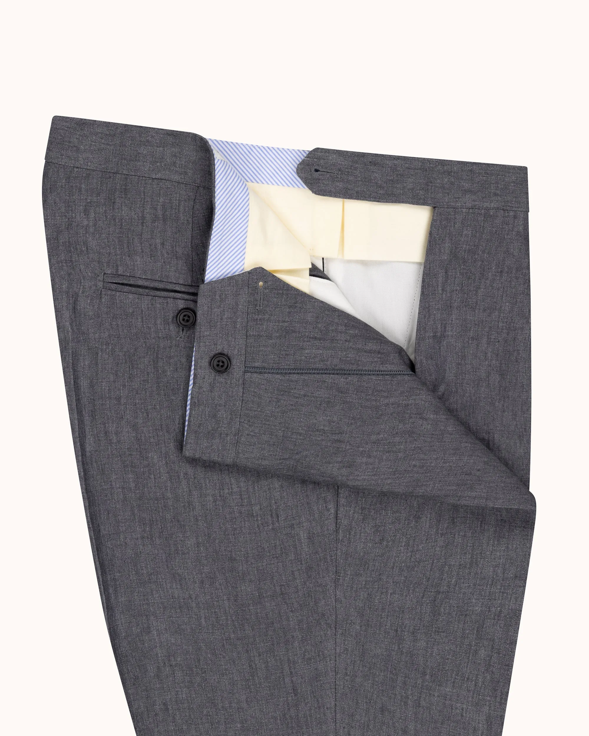 Relaxed Pleated Trouser - Grey High Twist Linen sold by Natalino product image thumbnail 5