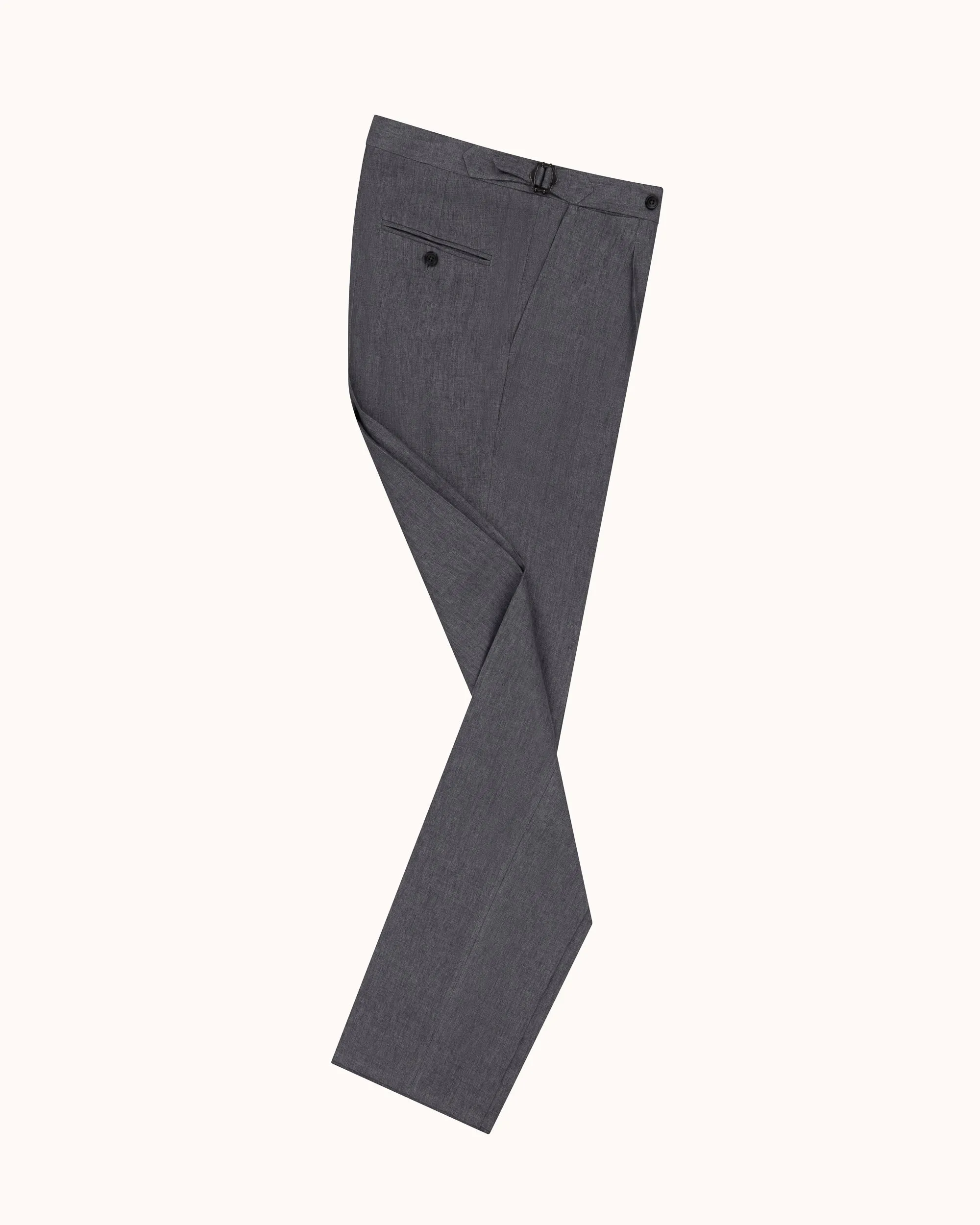 Relaxed Pleated Trouser - Grey High Twist Linen sold by Natalino product image thumbnail 2