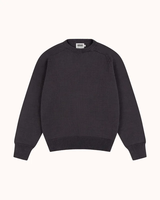 Cotton Crew Neck Sweater - Slate Grey made by Natalino