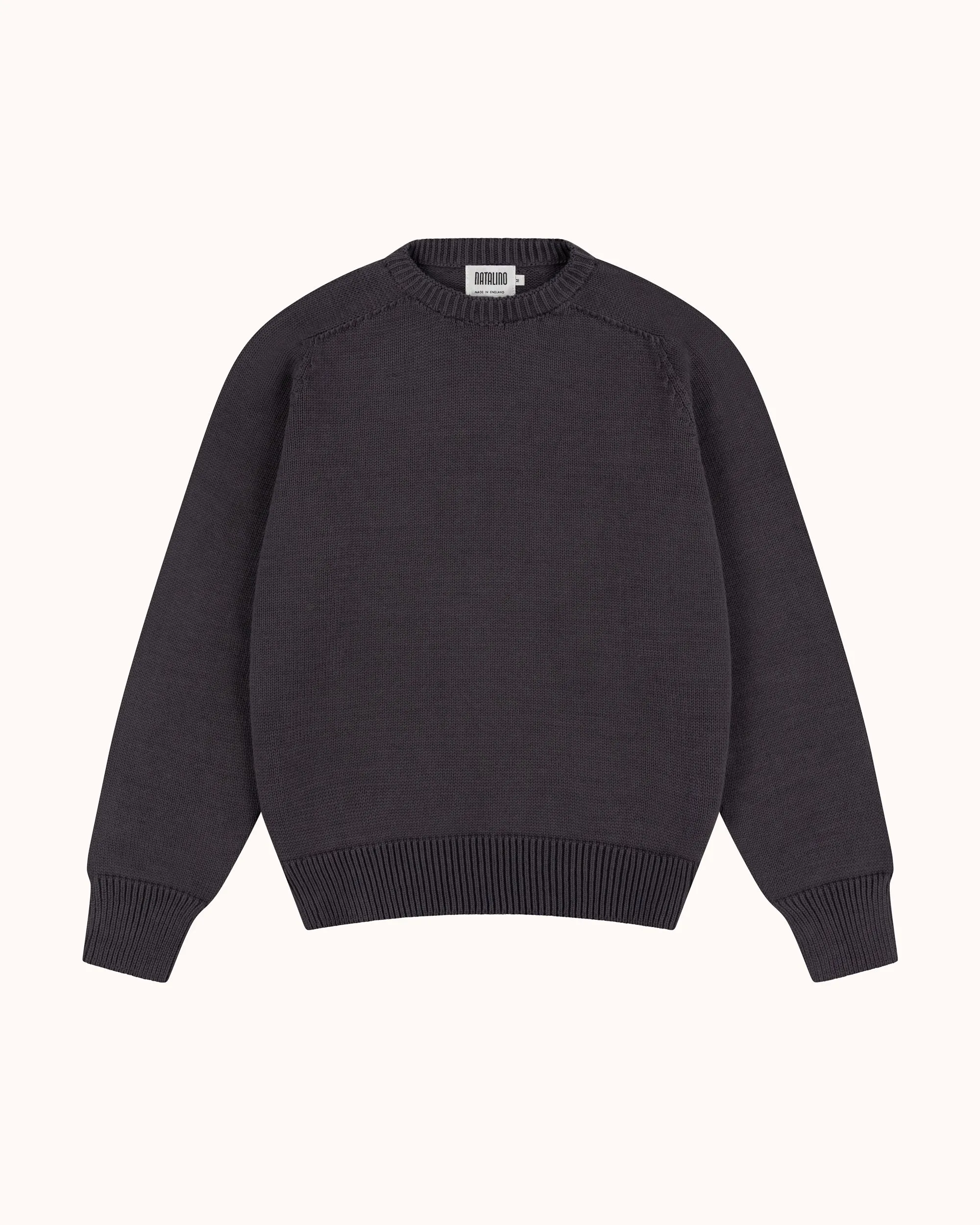 Cotton Crew Neck Sweater - Slate Grey sold by Natalino