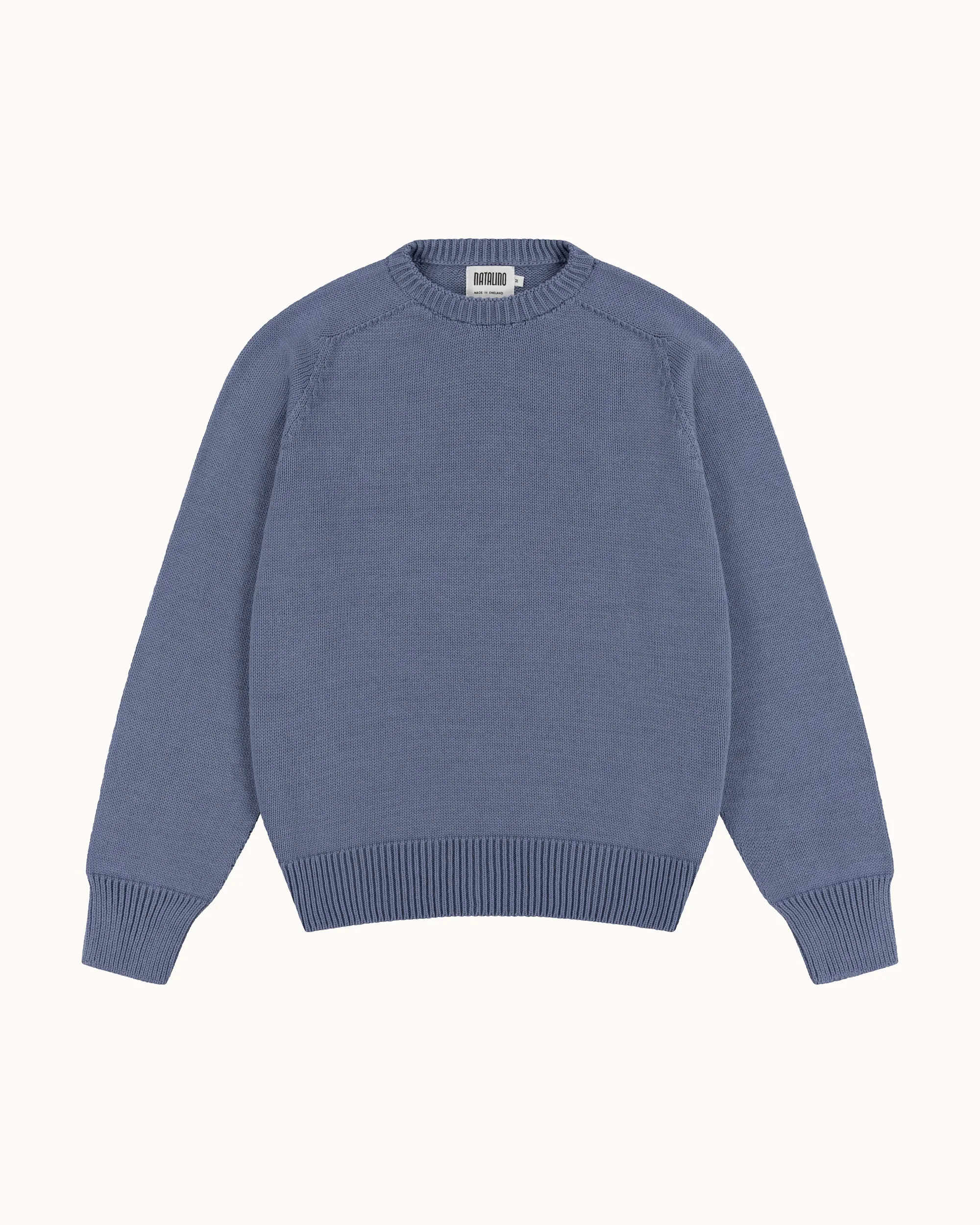 Cotton Crew Neck Sweater - Dusty Blue sold by Natalino