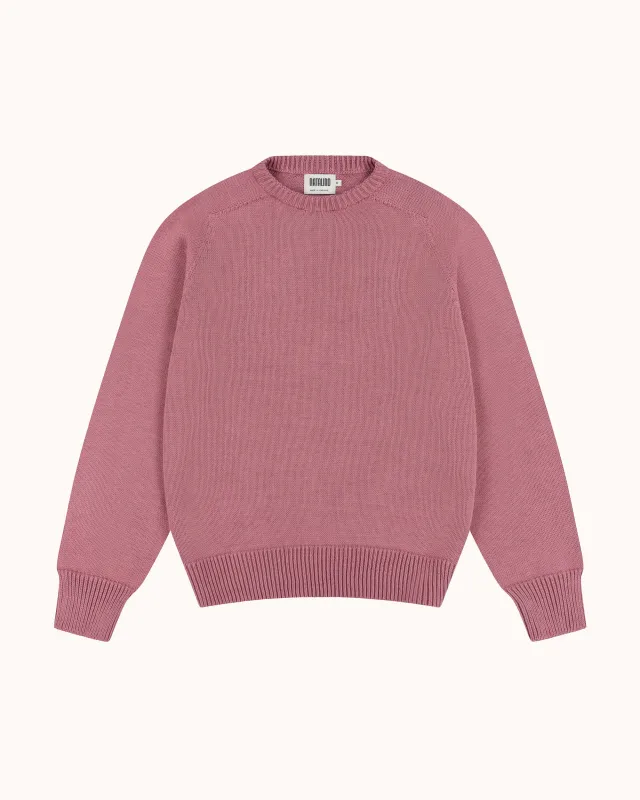 Cotton Crew Neck Sweater - Dusty Pink made by Natalino