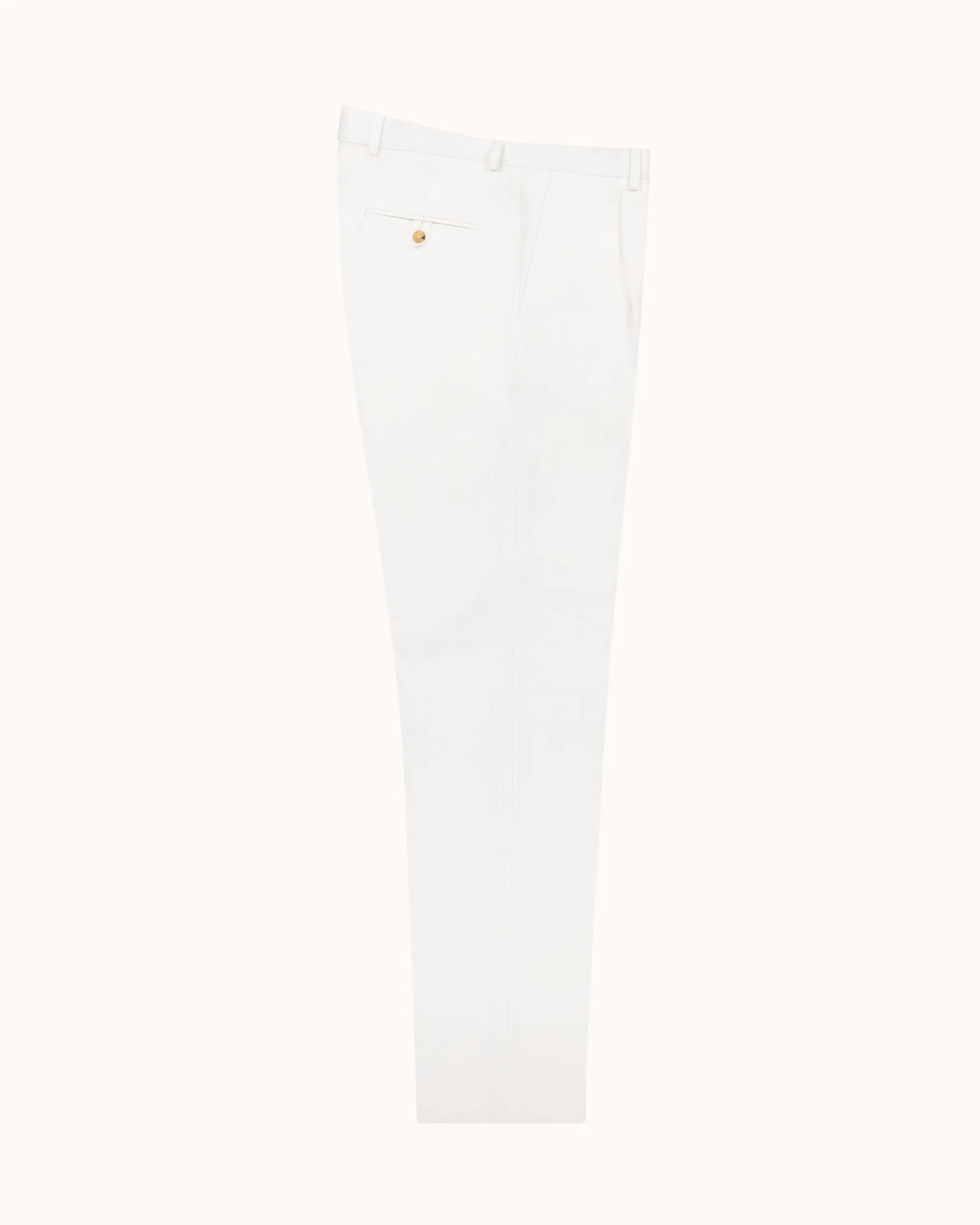 Casual Relaxed Pleated Trouser - White Brushed Cotton sold by Natalino product image thumbnail 3