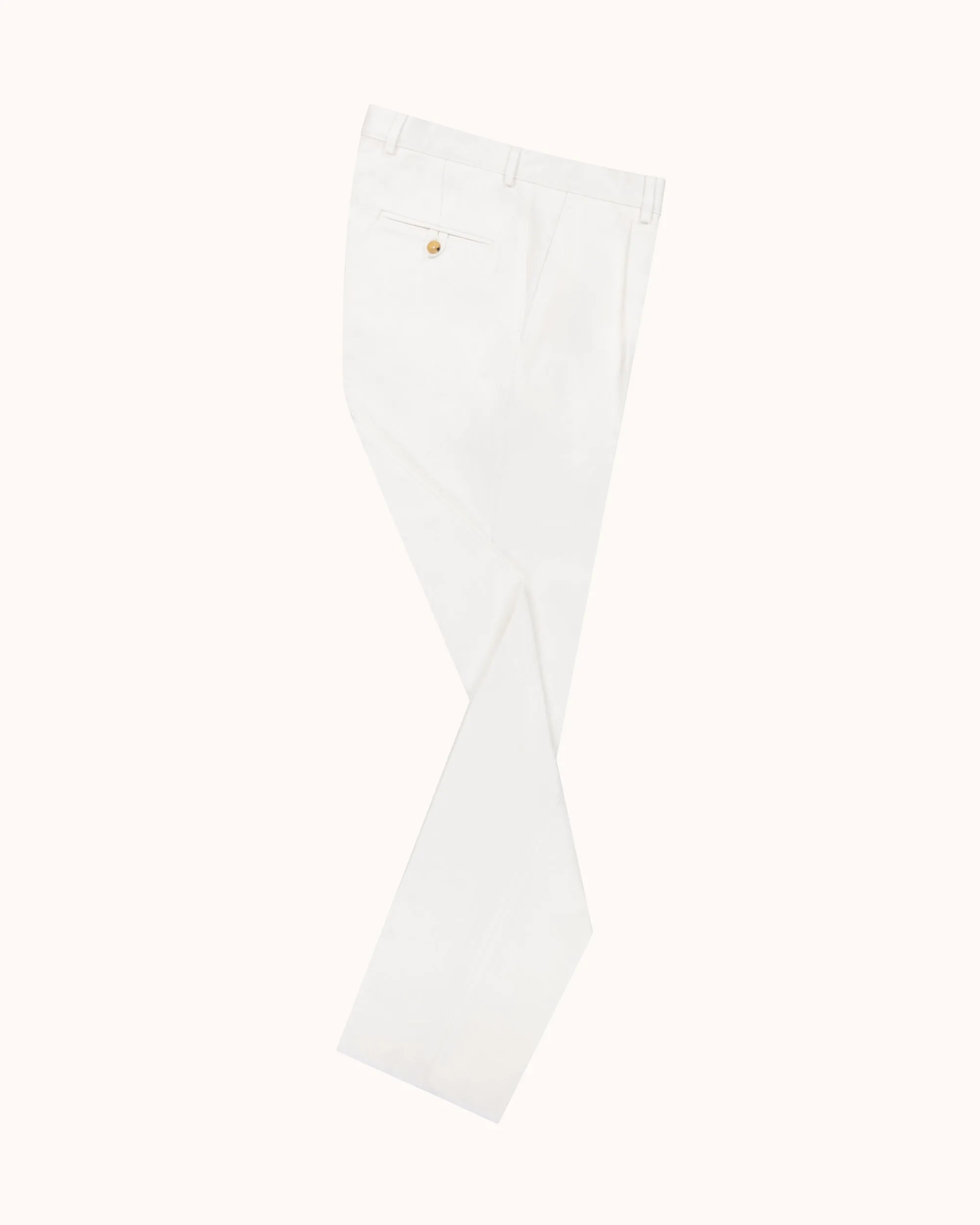Casual Relaxed Pleated Trouser - White Brushed Cotton sold by Natalino product image thumbnail 2