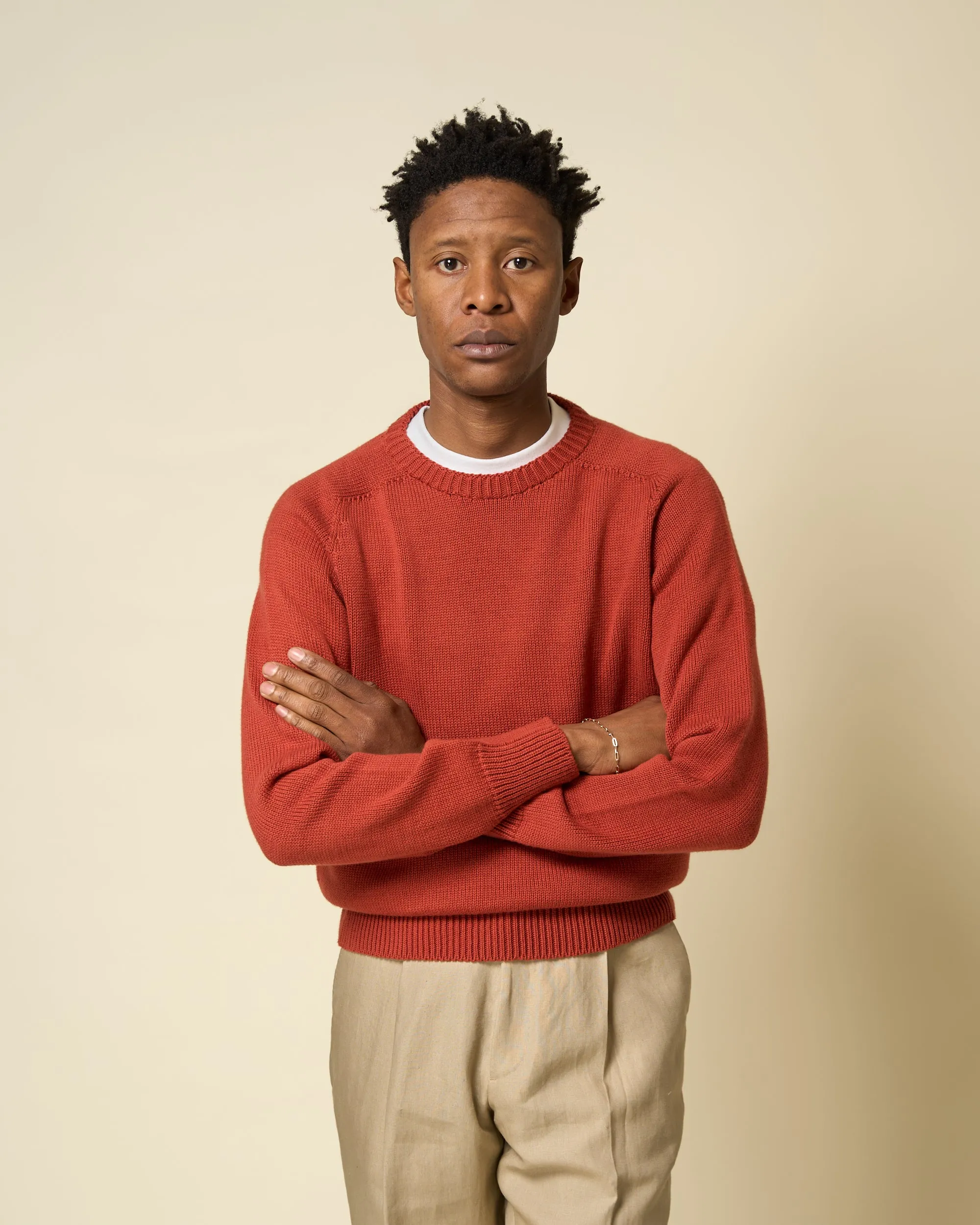 Cotton Crew Neck Sweater - Terracotta sold by Natalino product image thumbnail 5