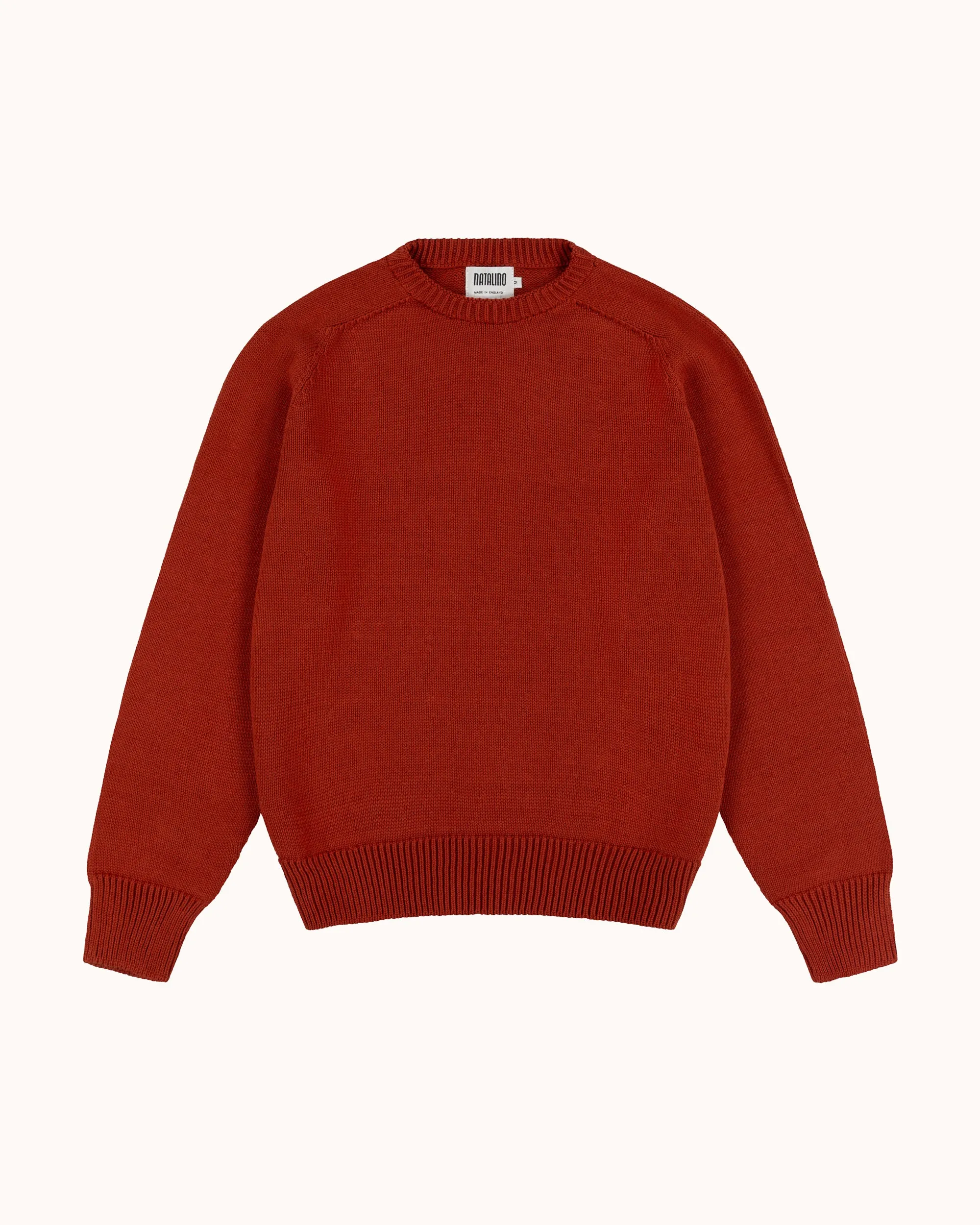 Cotton Crew Neck Sweater - Terracotta sold by Natalino