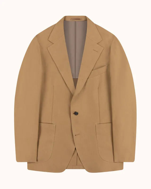 Sport Jacket - Tan Linen made by Natalino