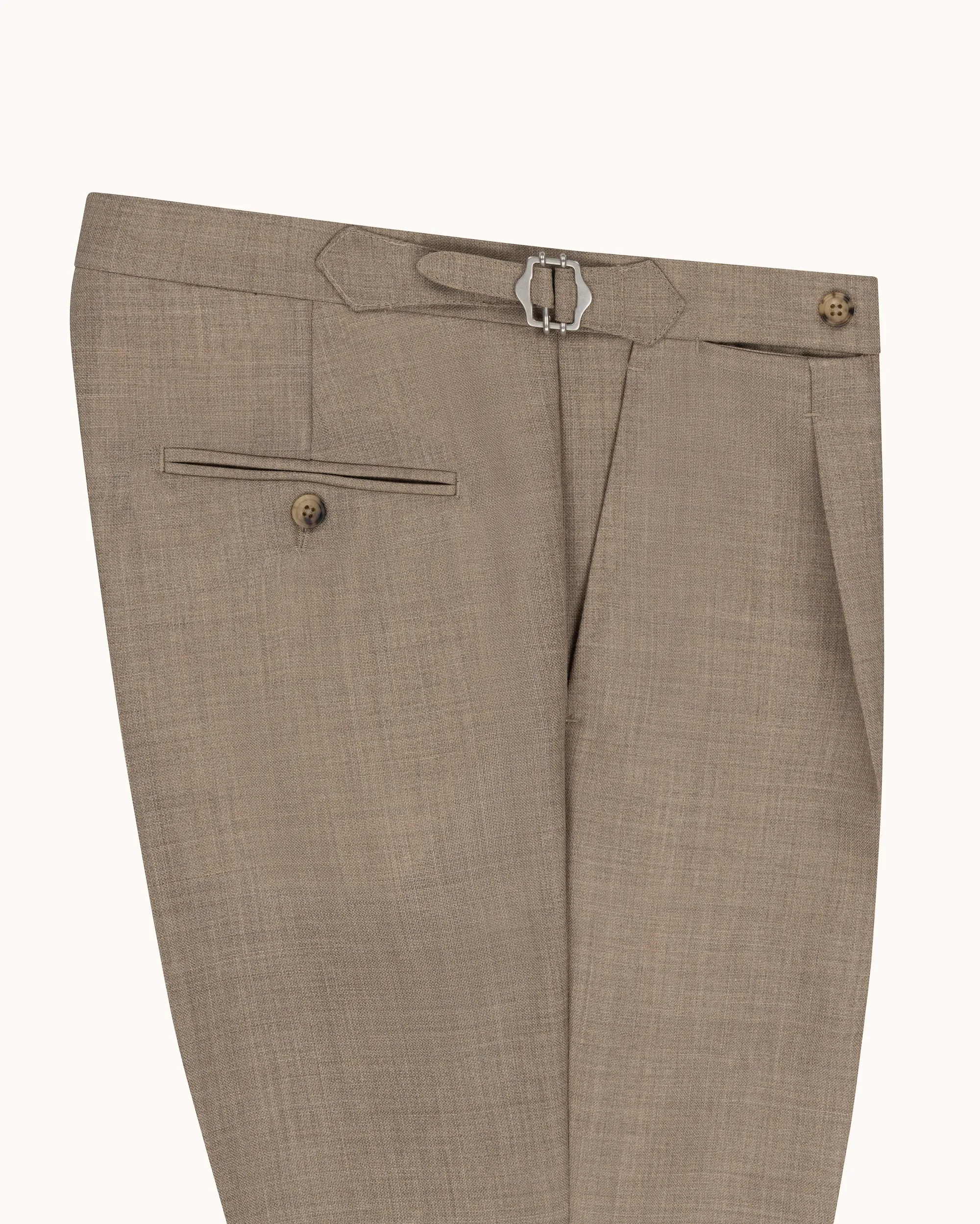 Relaxed Pleated Trouser - Sand Tropical Wool sold by Natalino product image thumbnail 4