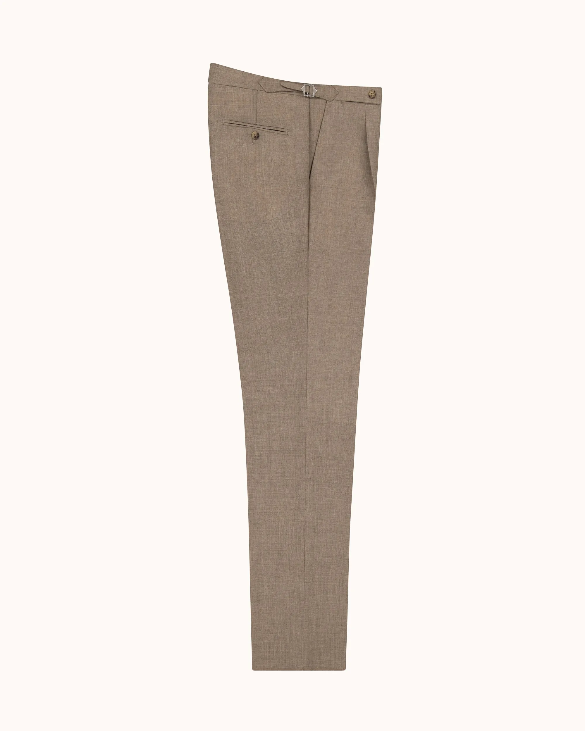 Relaxed Pleated Trouser - Sand Tropical Wool sold by Natalino product image thumbnail 3