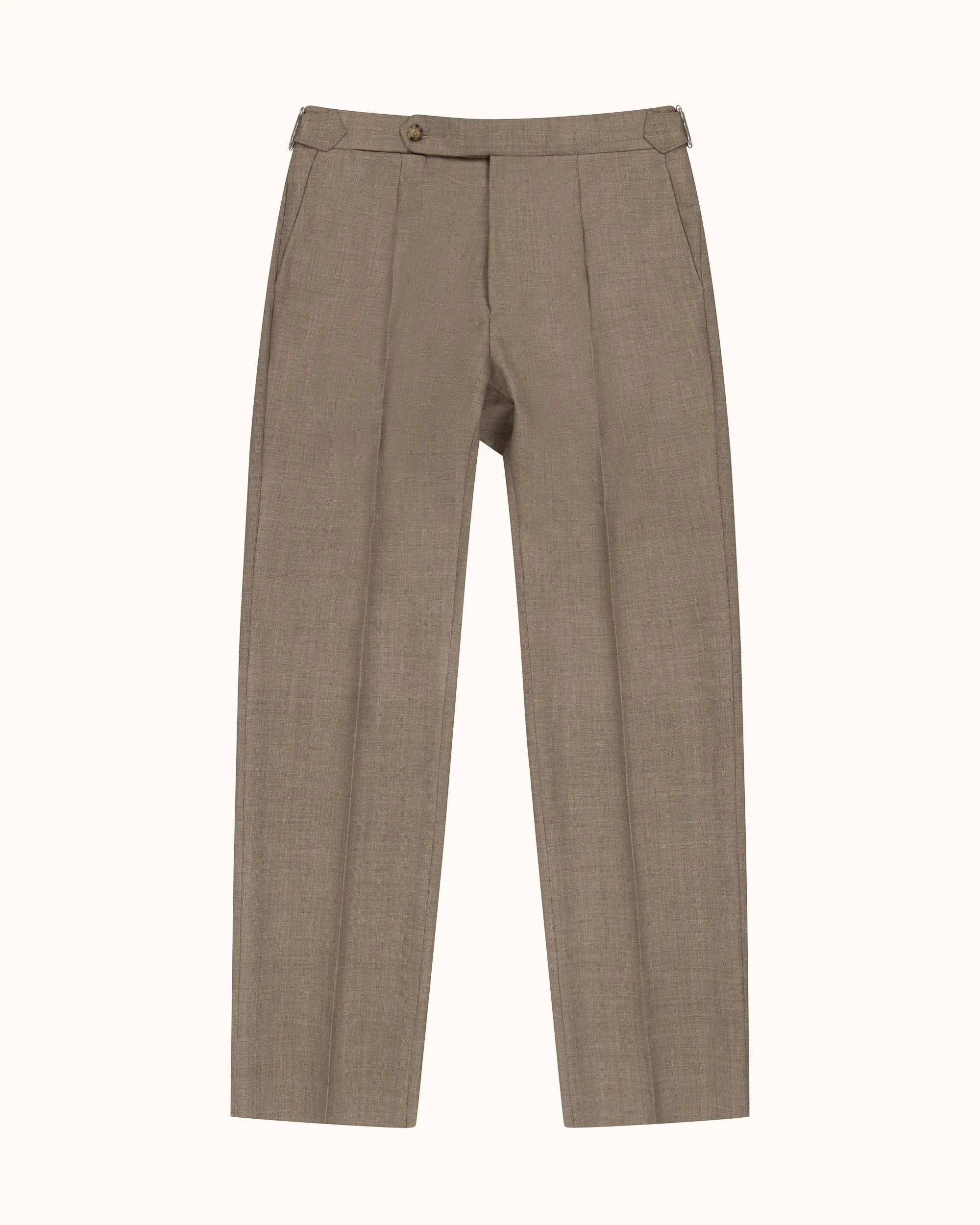 Relaxed Pleated Trouser - Sand Tropical Wool sold by Natalino