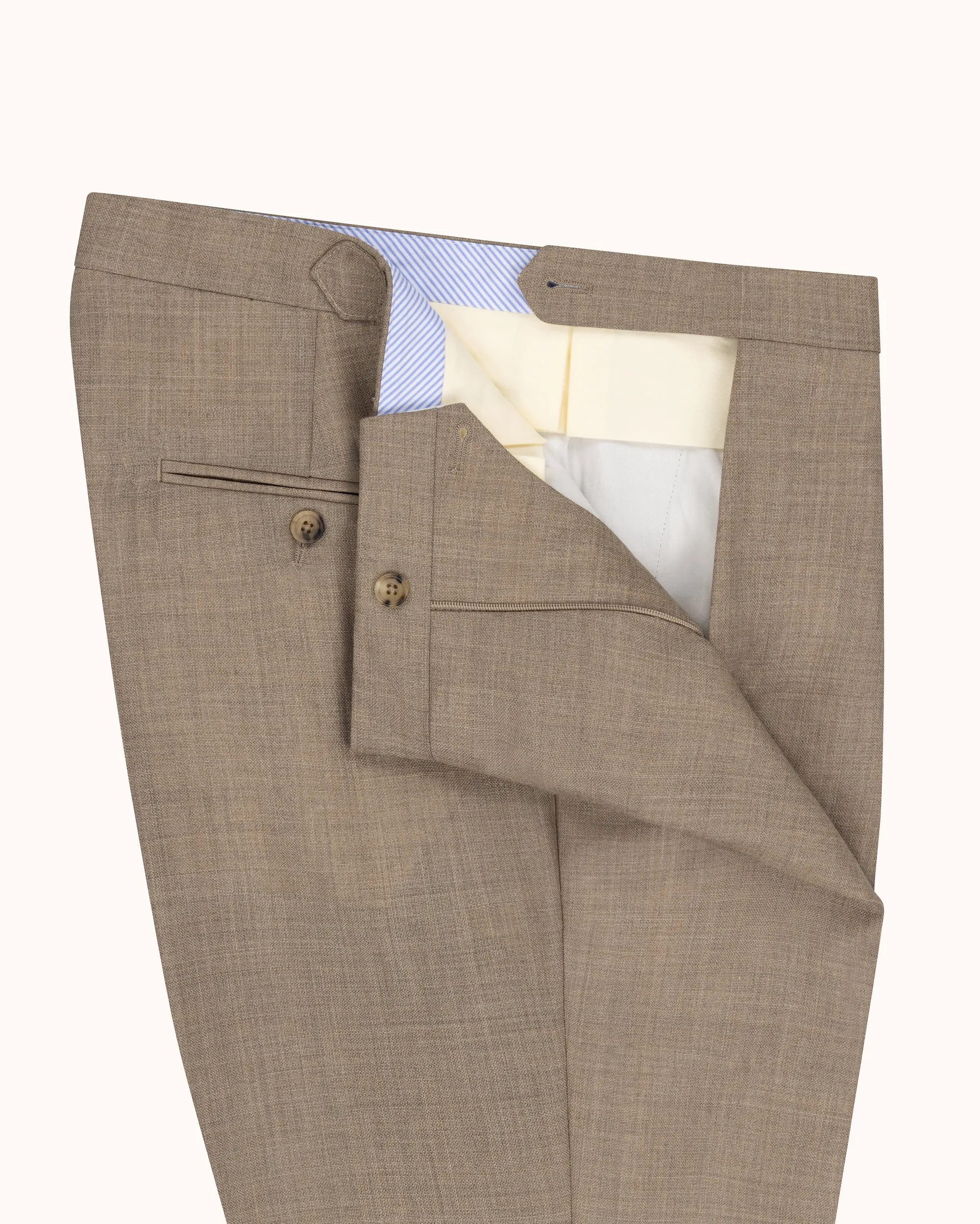 Classic Pleated Trouser - Sand Tropical Wool sold by Natalino product image thumbnail 3