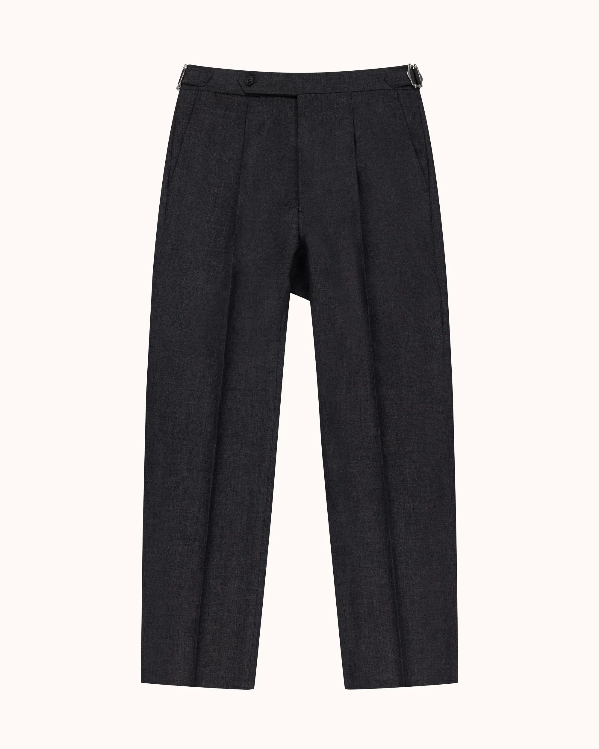Classic Pleated Trouser - Charcoal Tropical Wool sold by Natalino product image thumbnail 4