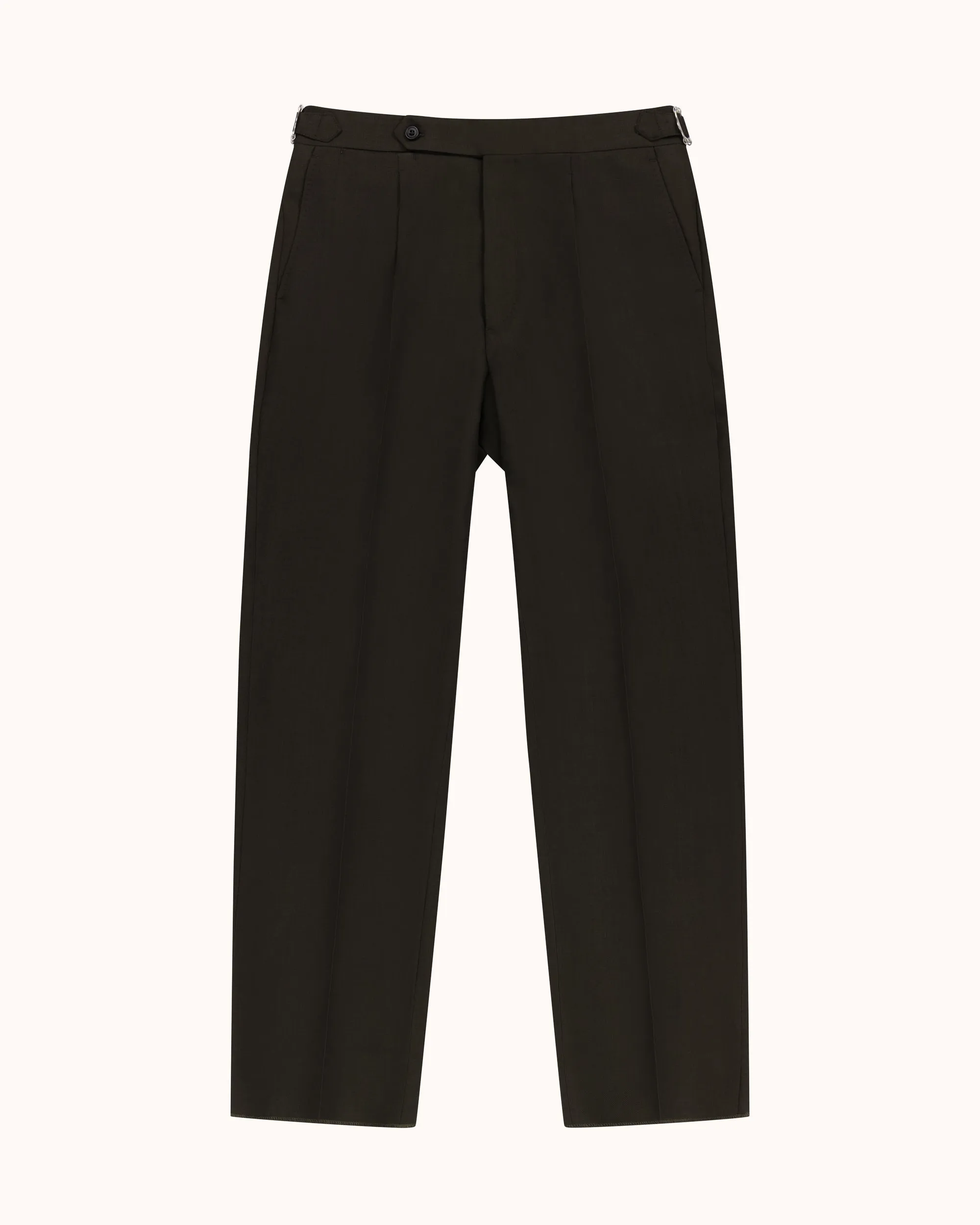 Classic Pleated Trouser - Dark Olive Tropical Wool sold by Natalino product image thumbnail 5