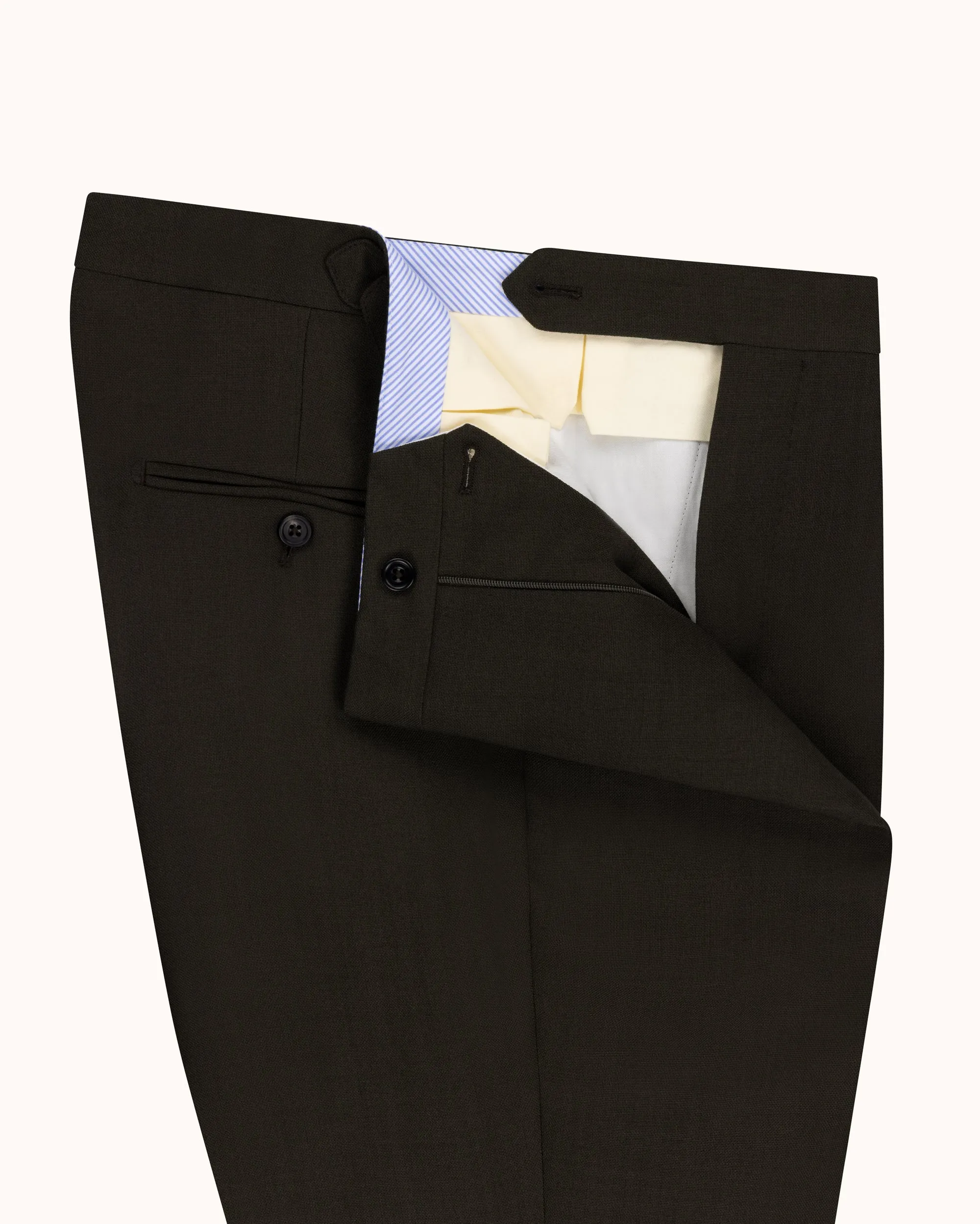 Classic Pleated Trouser - Dark Olive Tropical Wool sold by Natalino product image thumbnail 4