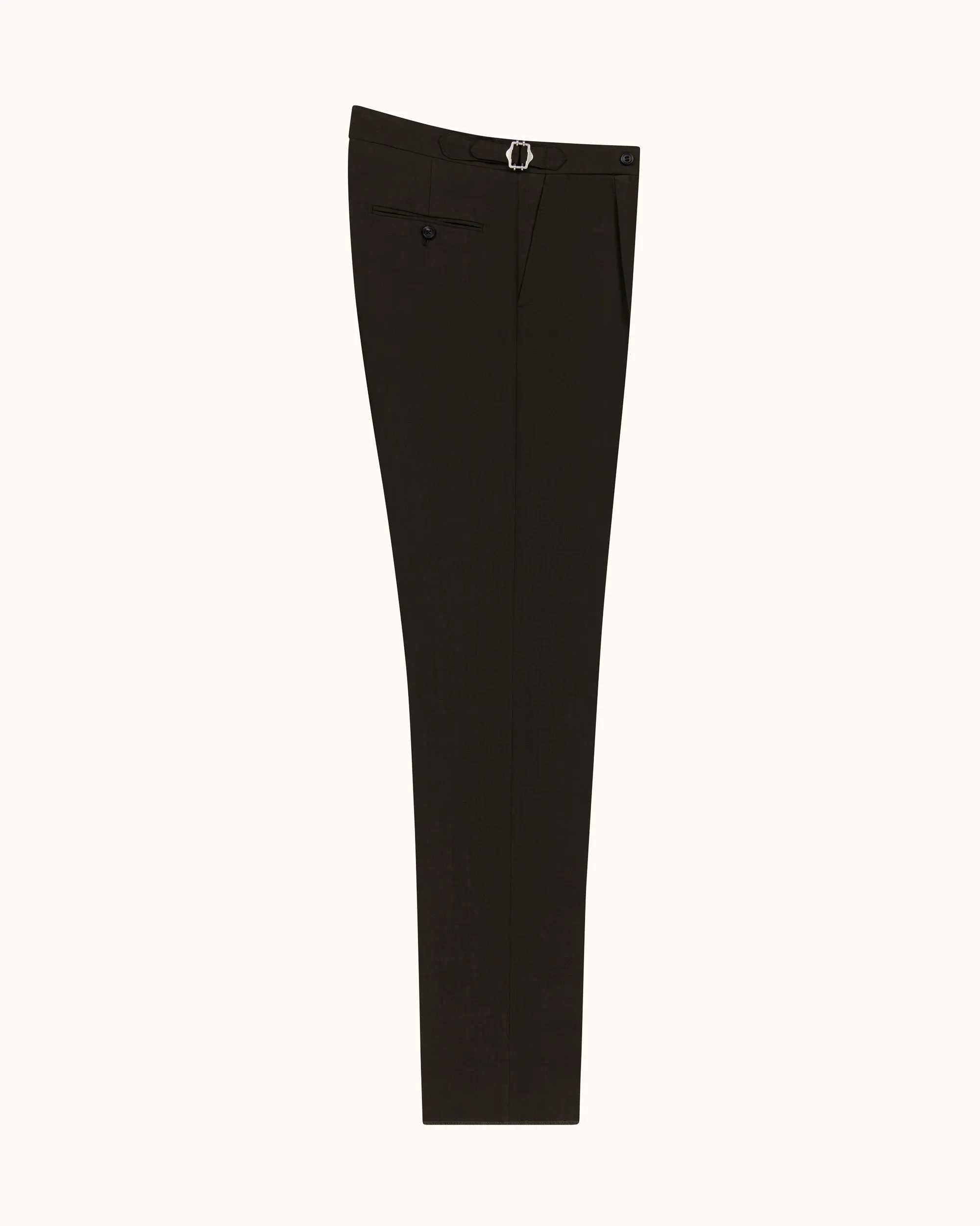 Classic Pleated Trouser - Dark Olive Tropical Wool sold by Natalino product image thumbnail 2