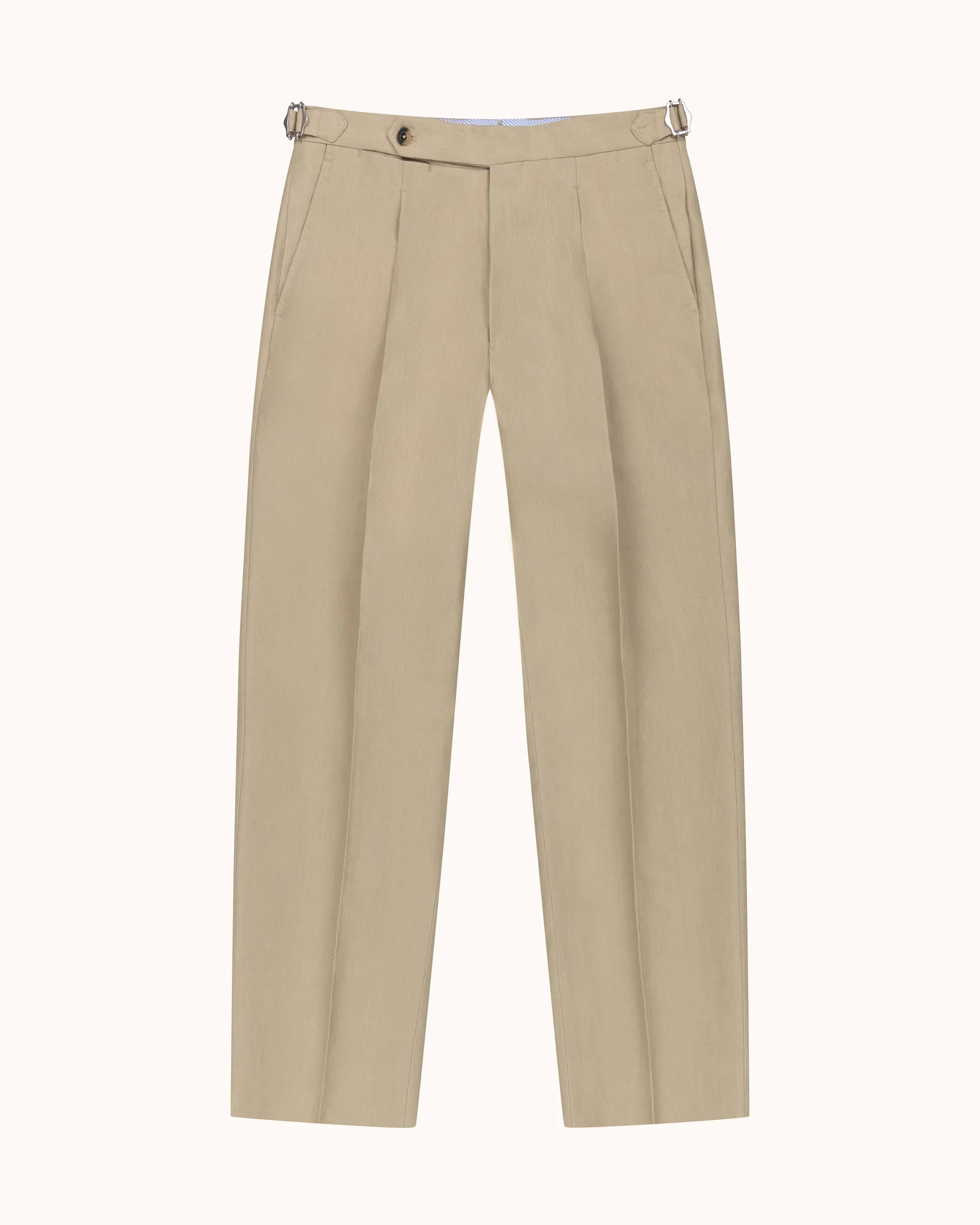 Classic Pleated Trouser - Sand Linen sold by Natalino product image thumbnail 4