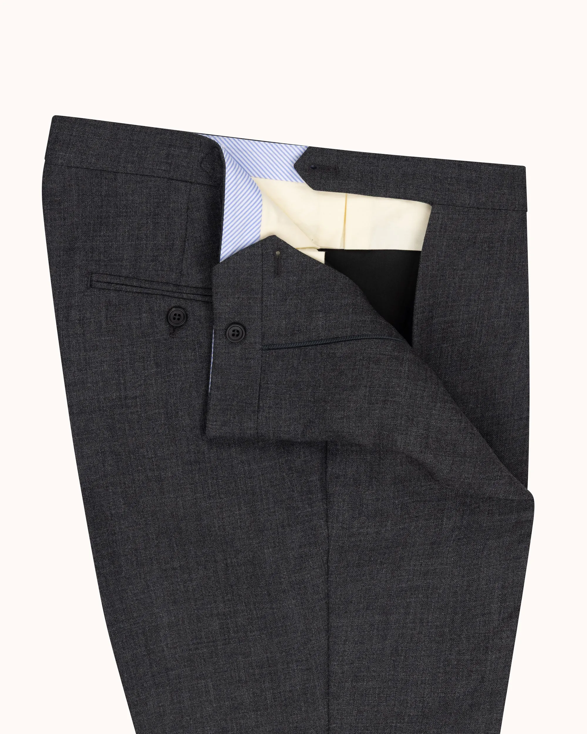 Relaxed Pleated Trouser - Charcoal Tropical Wool sold by Natalino product image thumbnail 5