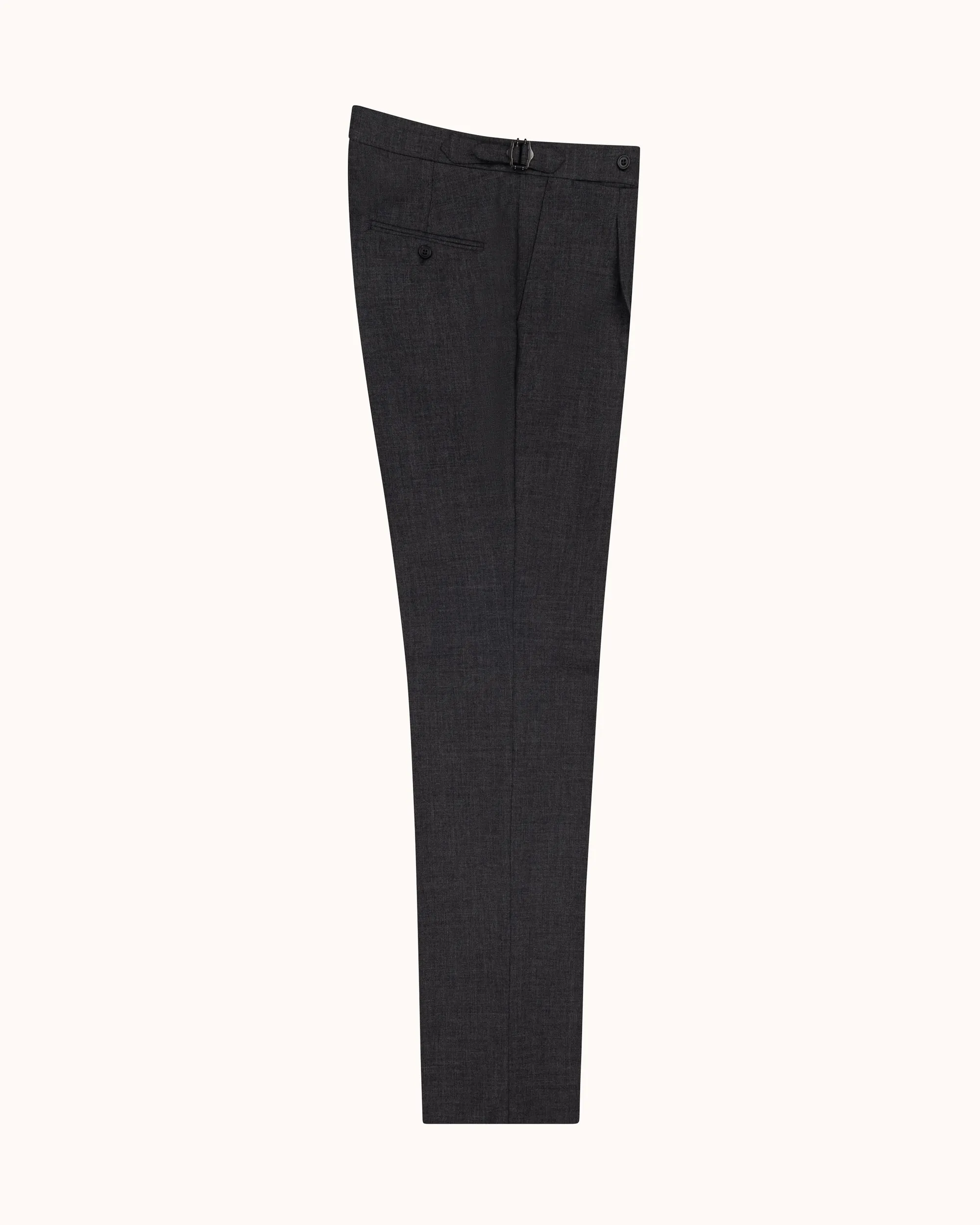 Relaxed Pleated Trouser - Charcoal Tropical Wool sold by Natalino product image thumbnail 3