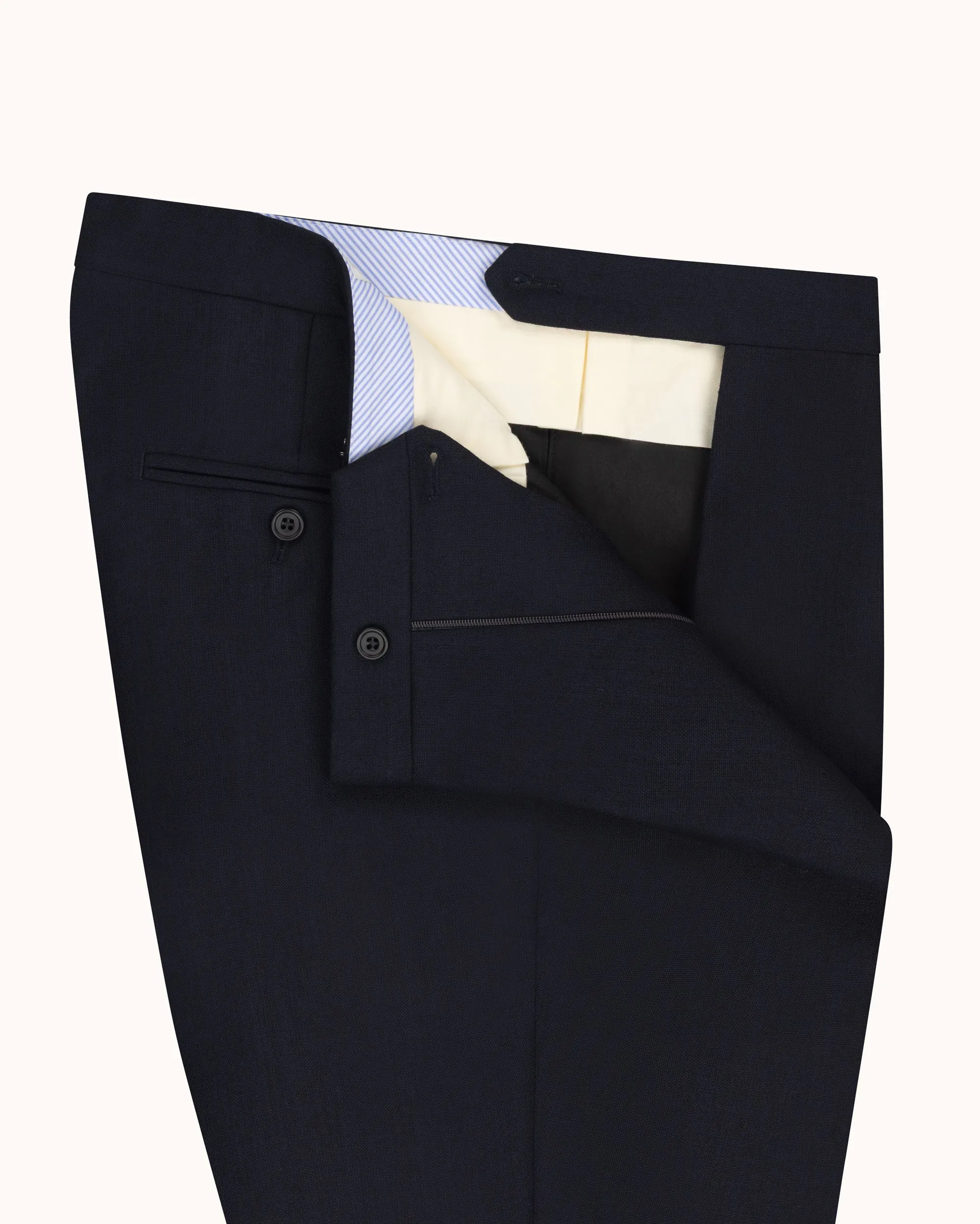 Relaxed Pleated Trouser - Navy Tropical Wool sold by Natalino product image thumbnail 5