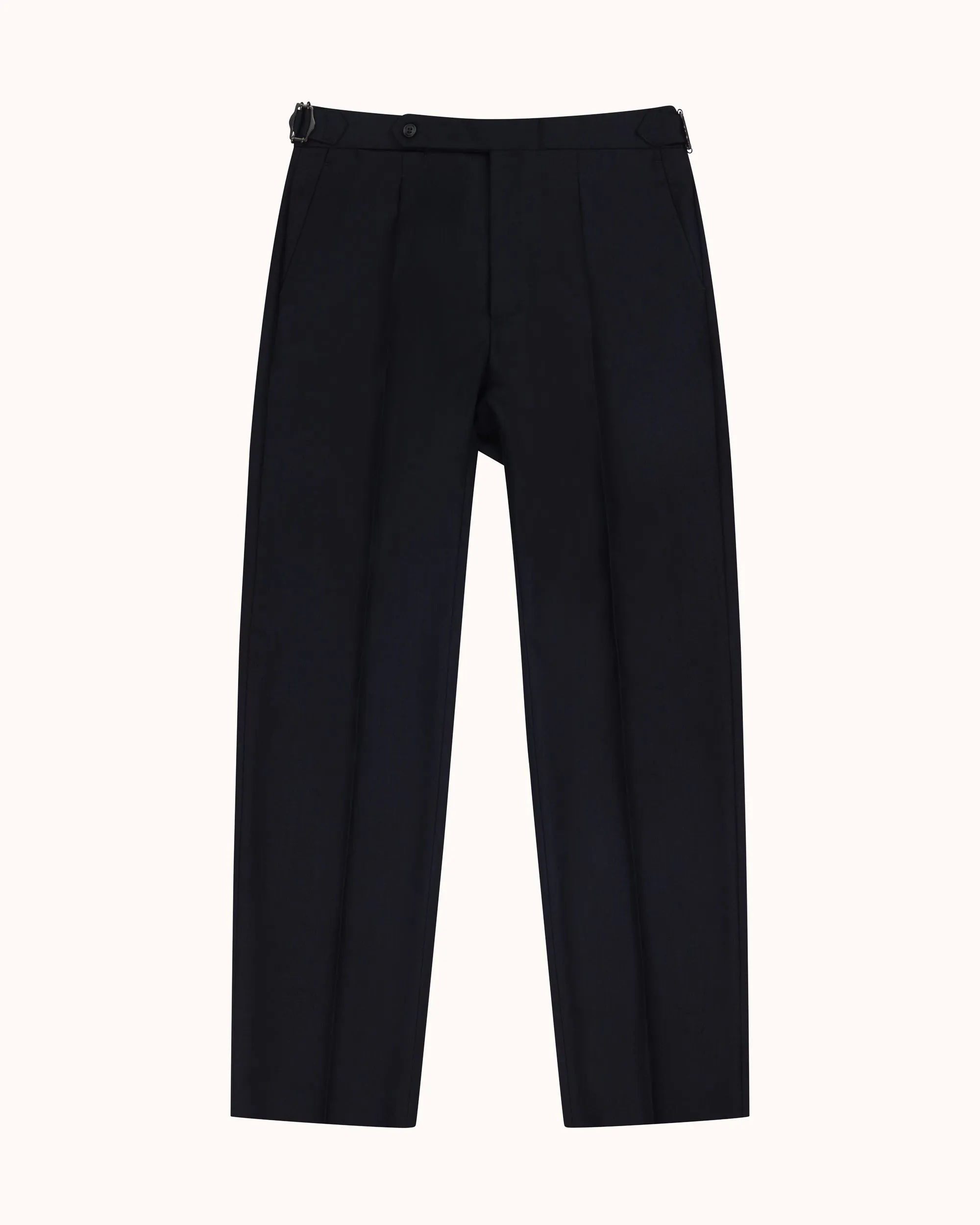 Relaxed Pleated Trouser - Navy Tropical Wool sold by Natalino