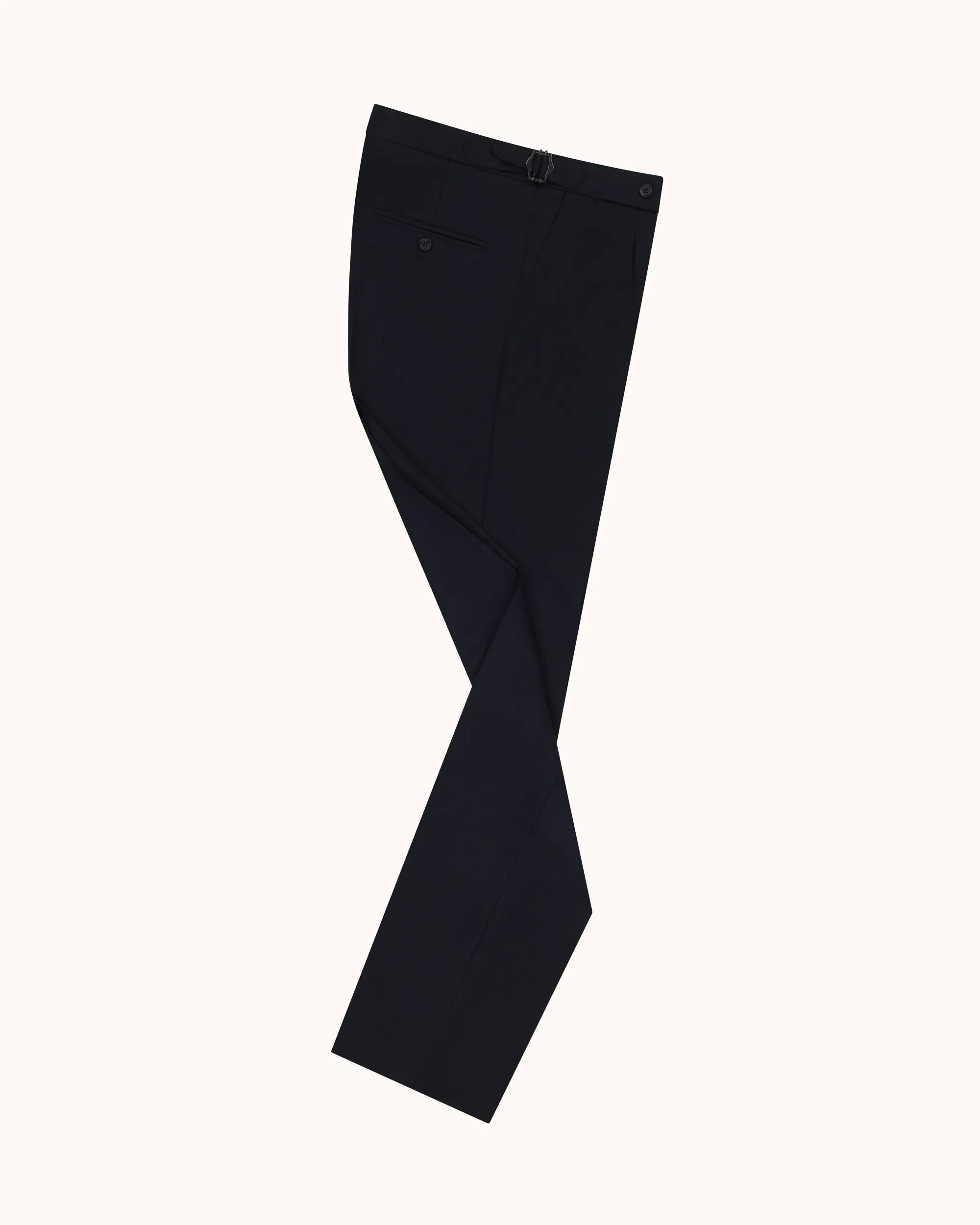 Relaxed Pleated Trouser - Navy Tropical Wool sold by Natalino product image thumbnail 2
