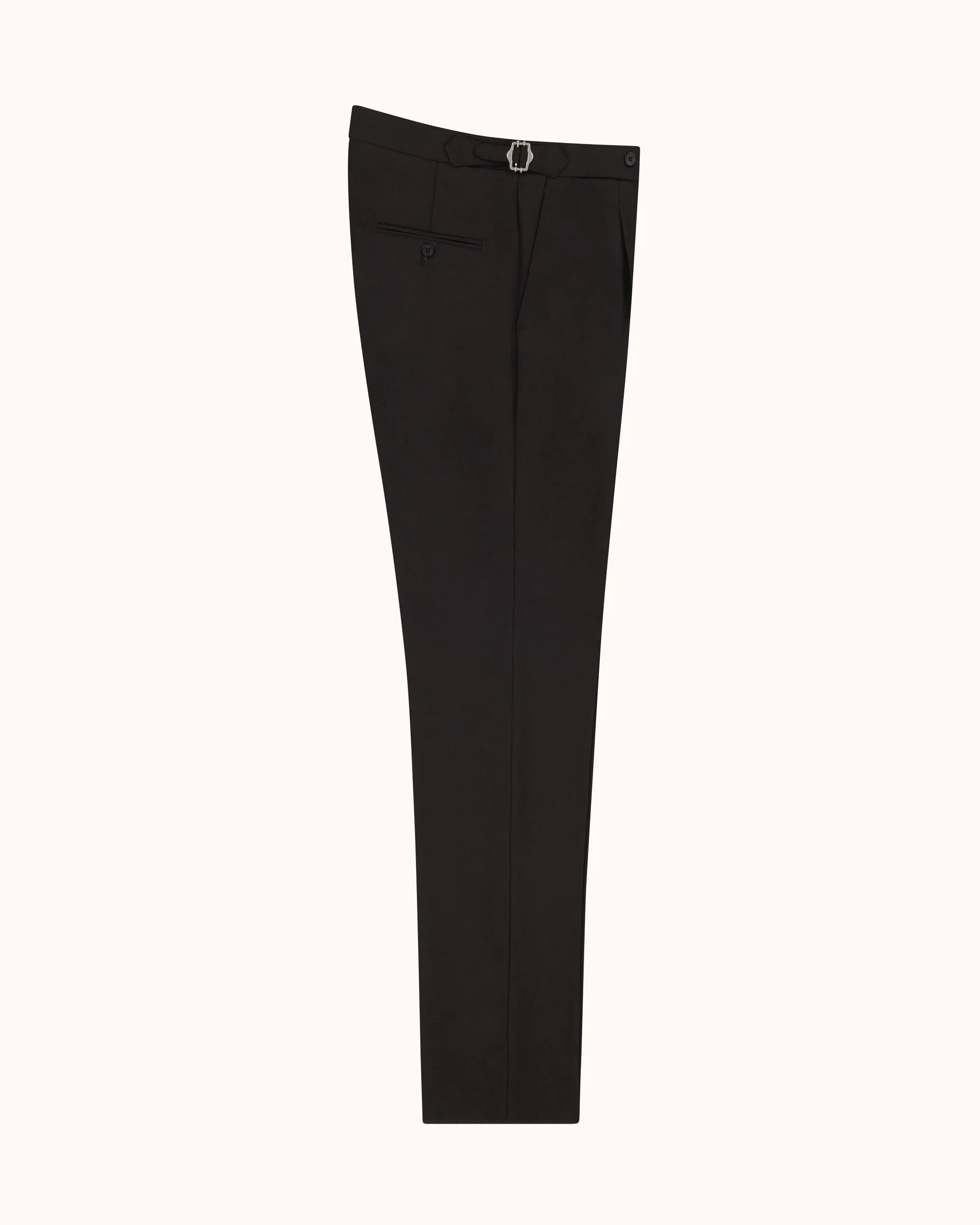 Relaxed Pleated Trouser - Dark Brown Tropical Wool sold by Natalino product image thumbnail 3