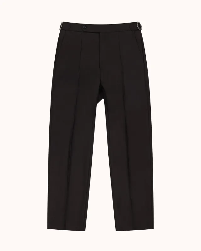 Relaxed Pleated Trouser - Dark Brown Tropical Wool made by Natalino