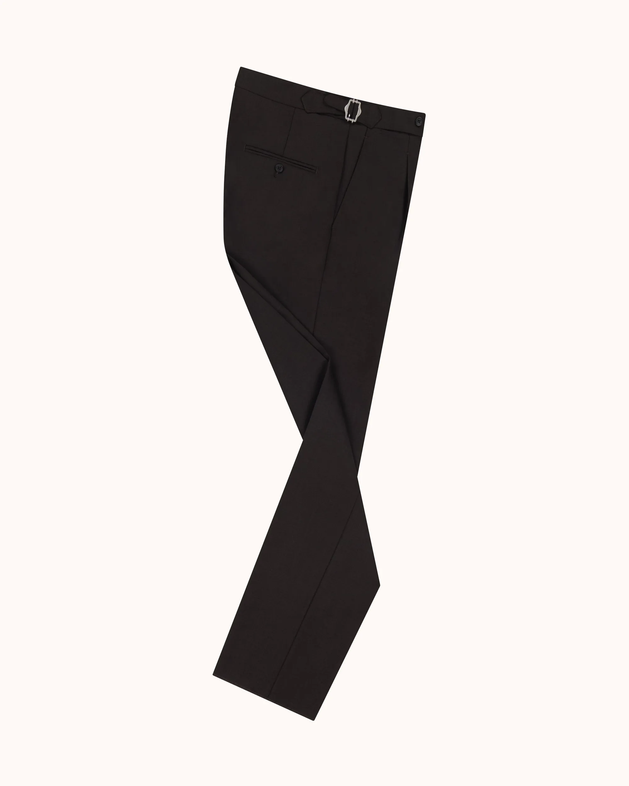 Relaxed Pleated Trouser - Dark Brown Tropical Wool sold by Natalino product image thumbnail 2