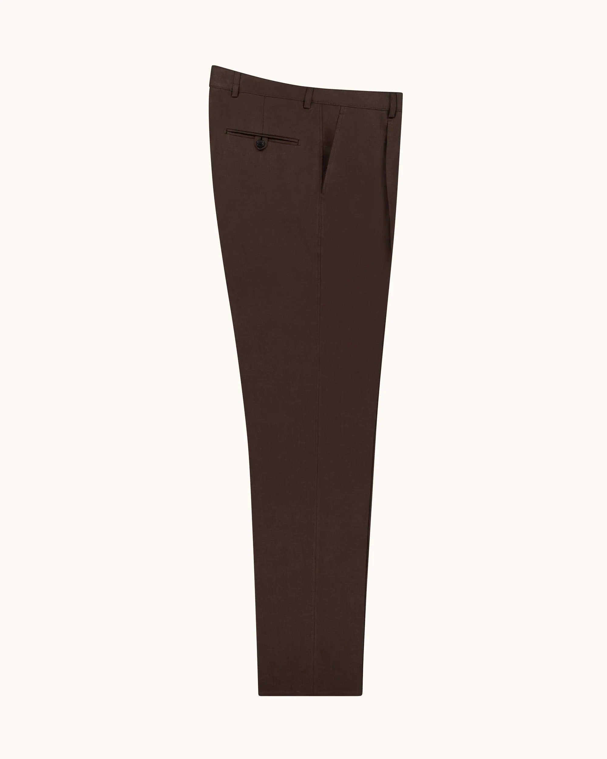 Casual Relaxed Pleated Trouser - Dark Brown Linen sold by Natalino product image thumbnail 3