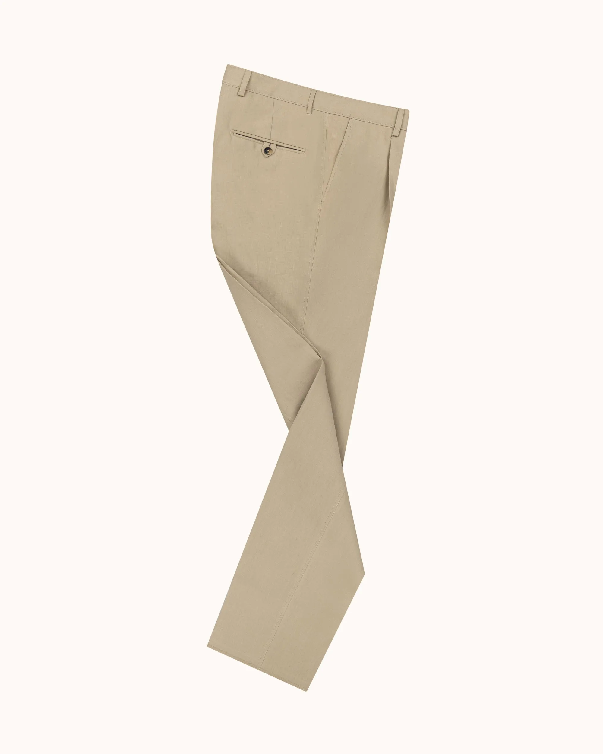 Casual Relaxed Pleated Trouser - Sand Linen sold by Natalino product image thumbnail 2