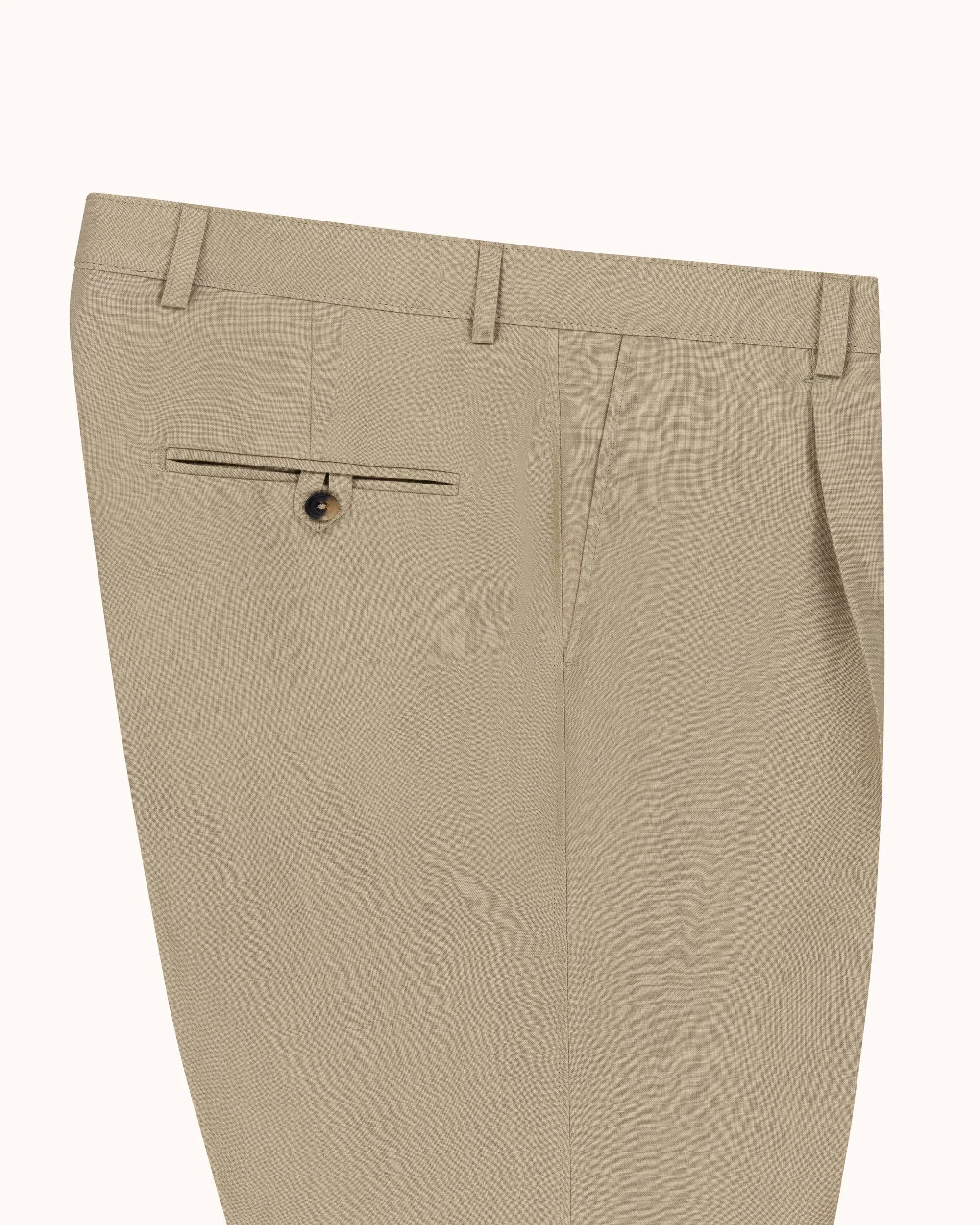 Casual Relaxed Pleated Trouser - Sand Linen sold by Natalino product image thumbnail 4