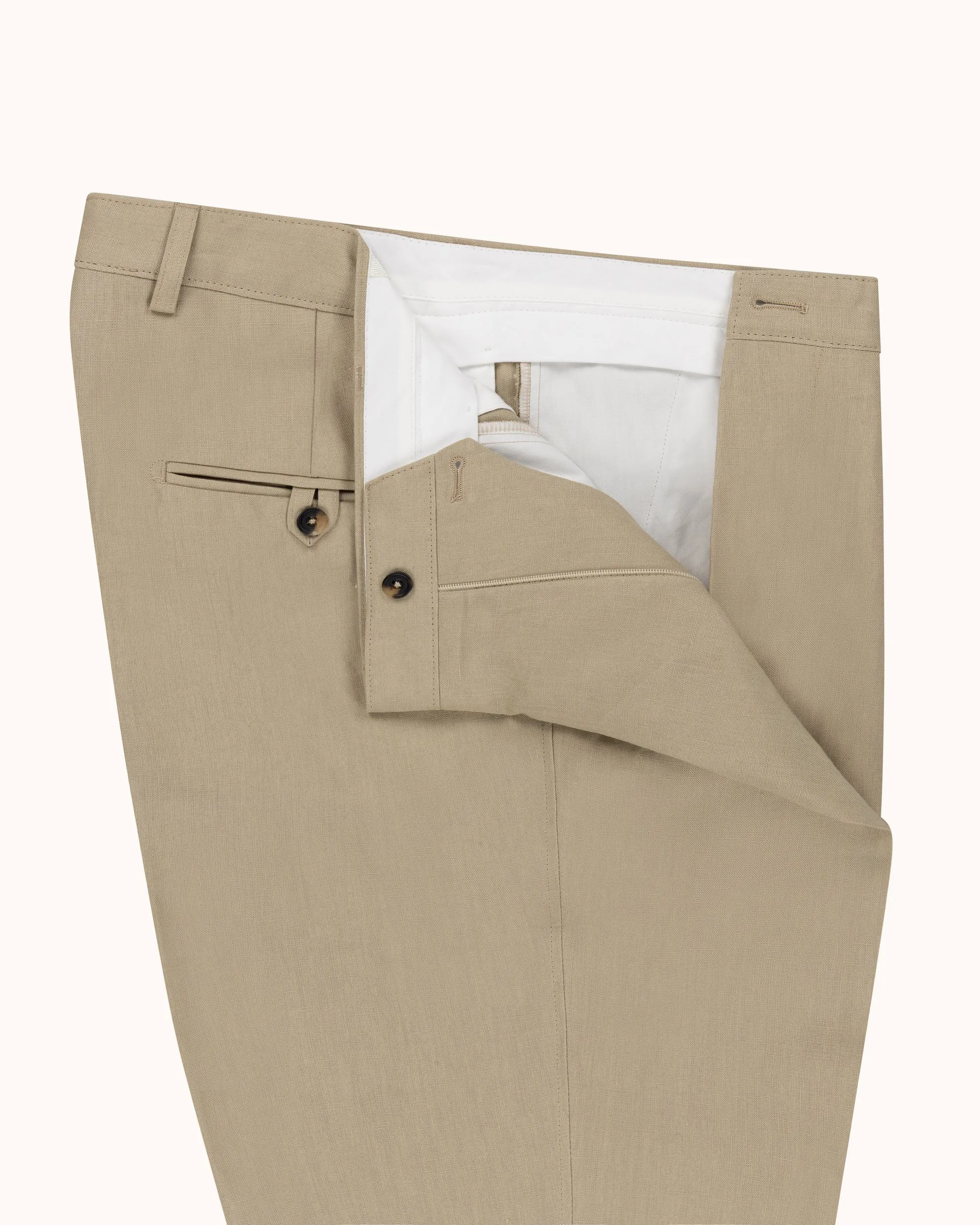 Casual Relaxed Pleated Trouser - Sand Linen sold by Natalino product image thumbnail 5