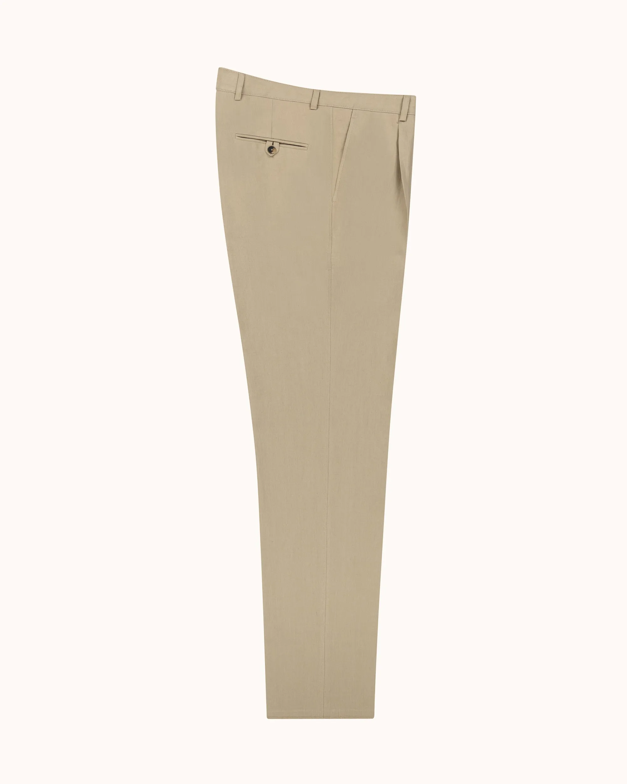 Casual Relaxed Pleated Trouser - Sand Linen sold by Natalino product image thumbnail 3
