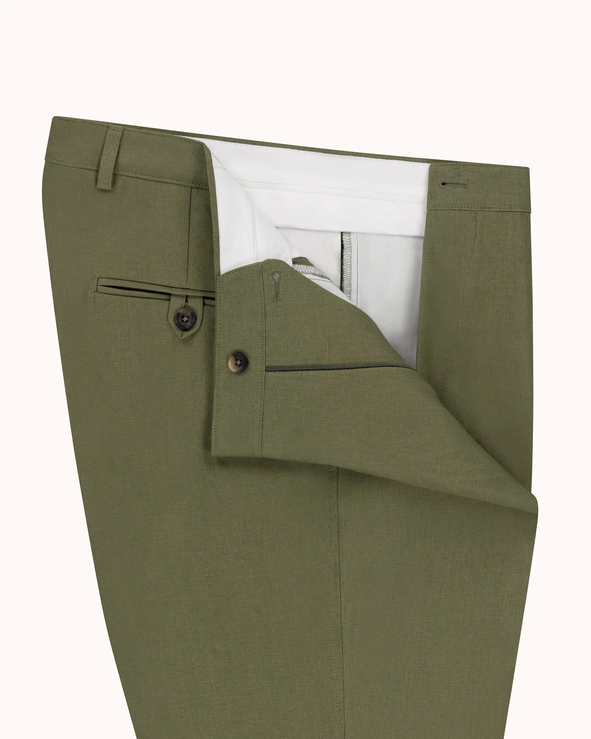 Casual Relaxed Pleated Trouser - Sage Green Linen sold by Natalino product image thumbnail 5
