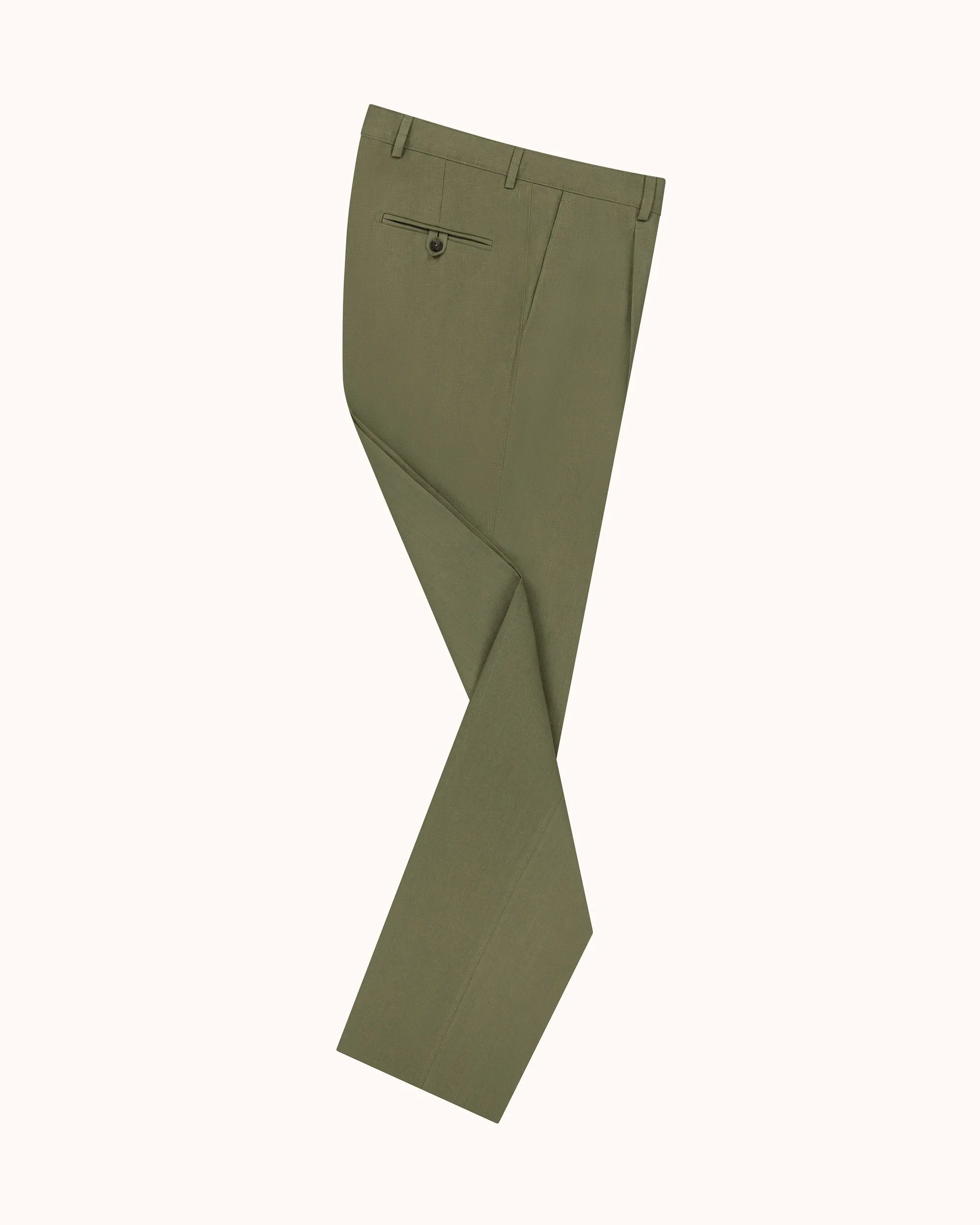 Casual Relaxed Pleated Trouser - Sage Green Linen sold by Natalino product image thumbnail 2
